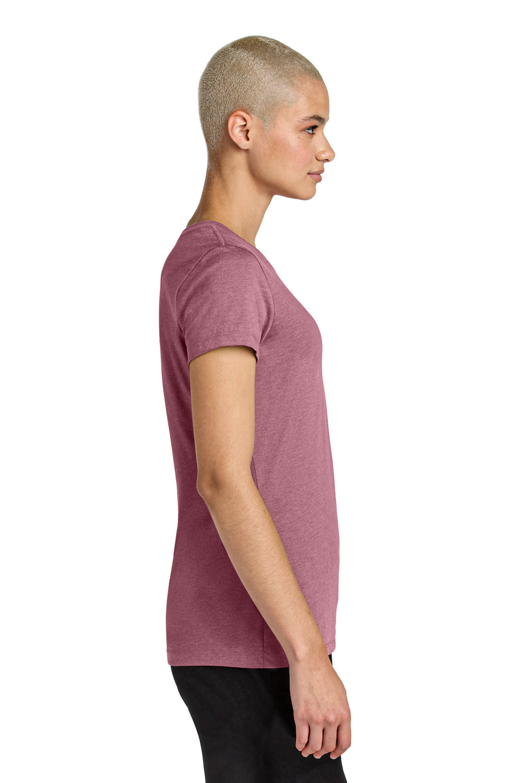 District Women's Perfect Weight CVC Tee DT188 - Orchid Haze Heather - side