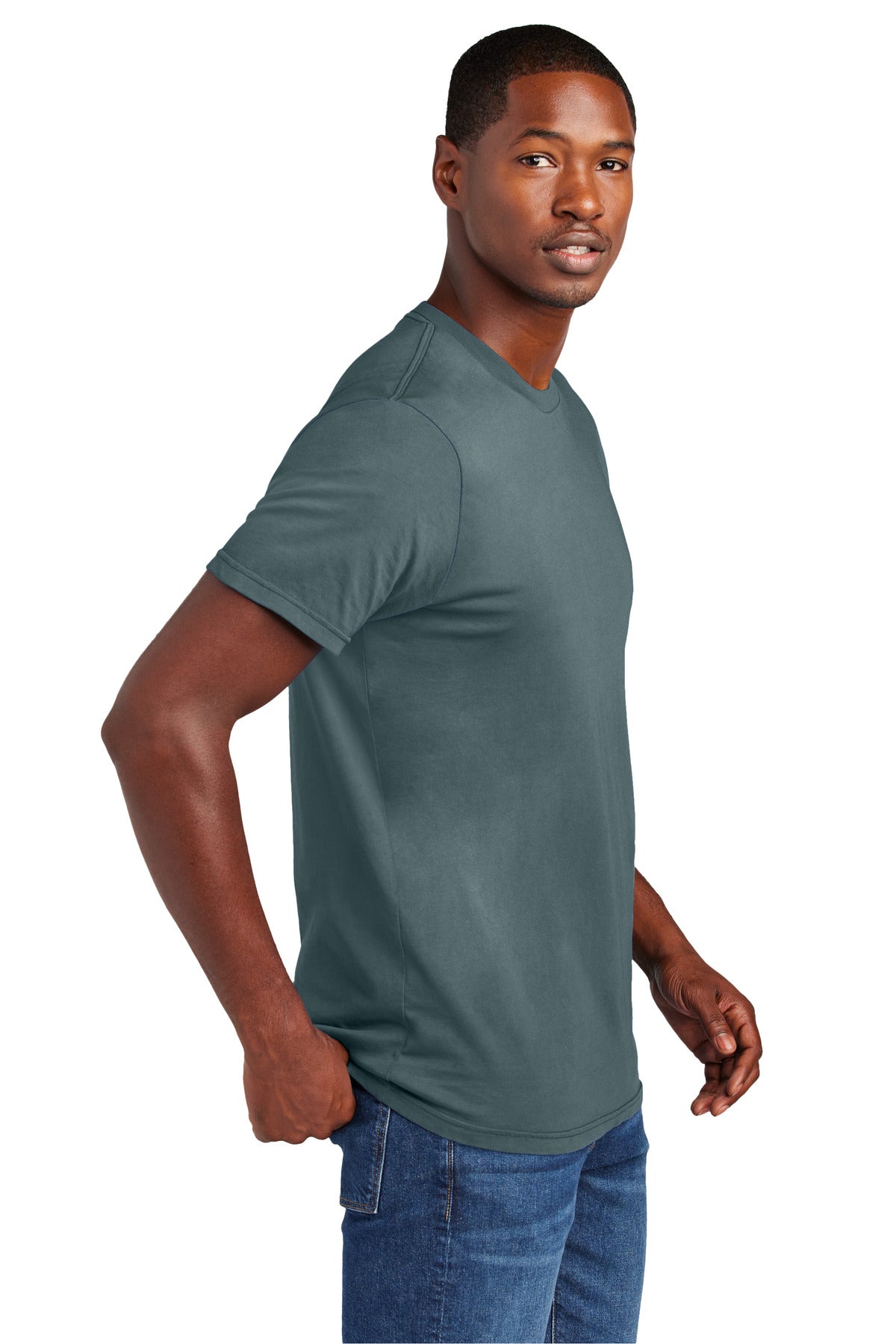 District Wash Tee DT2101 - Deep Steel Blue - side