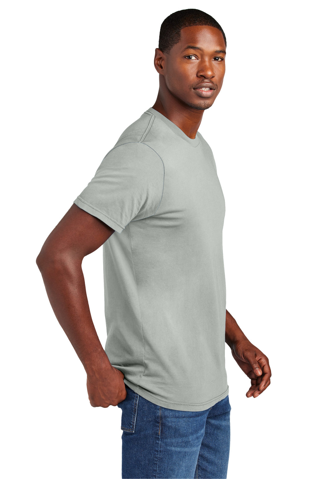 District Wash Tee DT2101 - Gusty Grey - side
