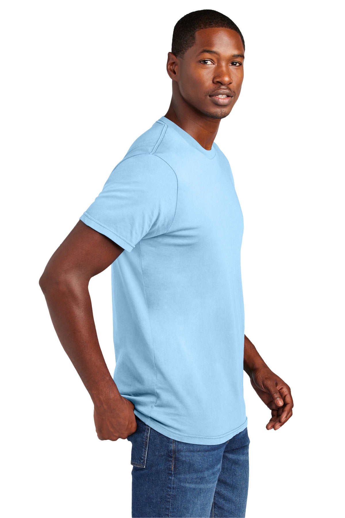 District Wash Tee DT2101 - Heritage Blue - side