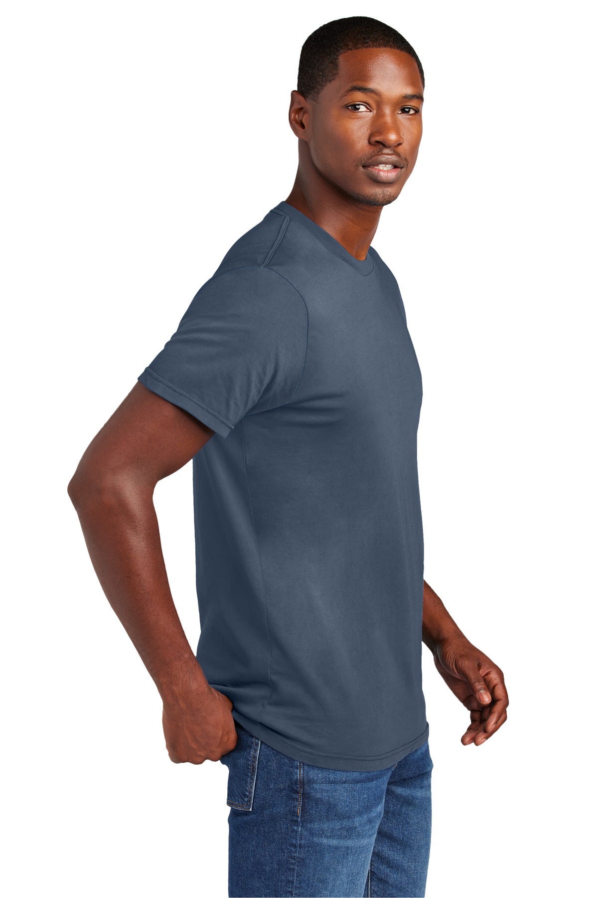District Wash Tee DT2101 - True Navy - side