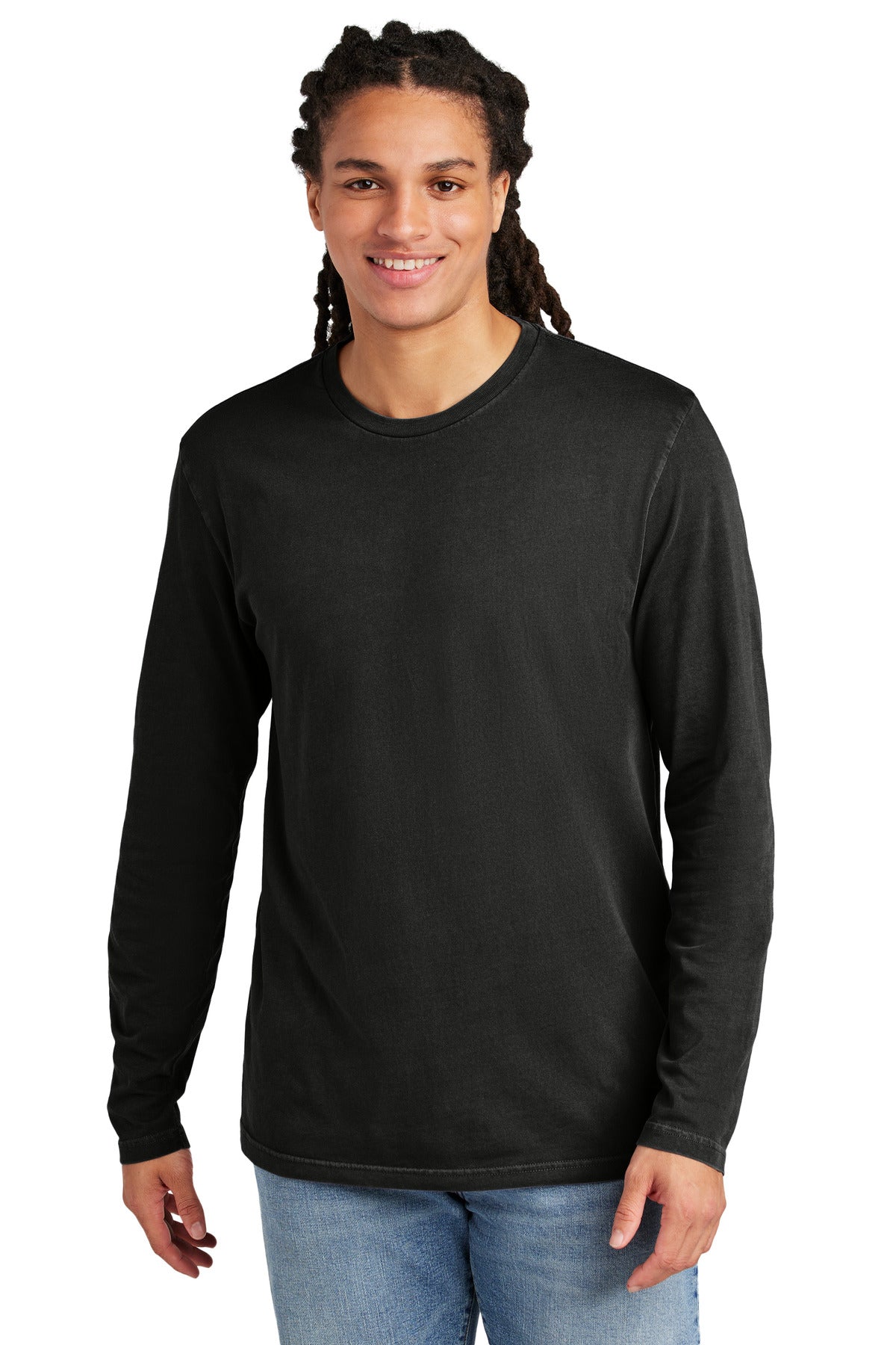 District Wash Long Sleeve Tee DT2103 - Black - front