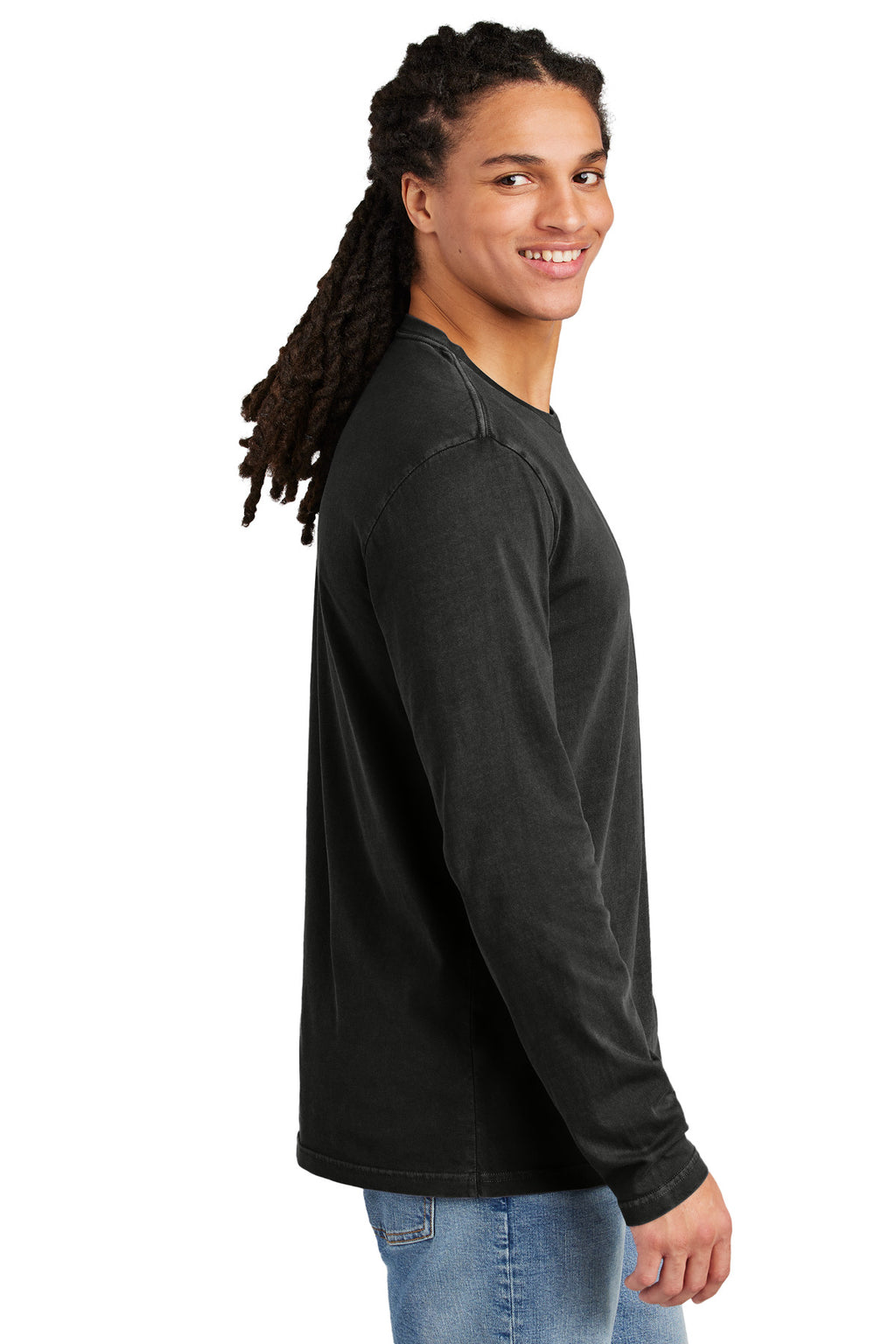 District Wash Long Sleeve Tee DT2103 - Black - side