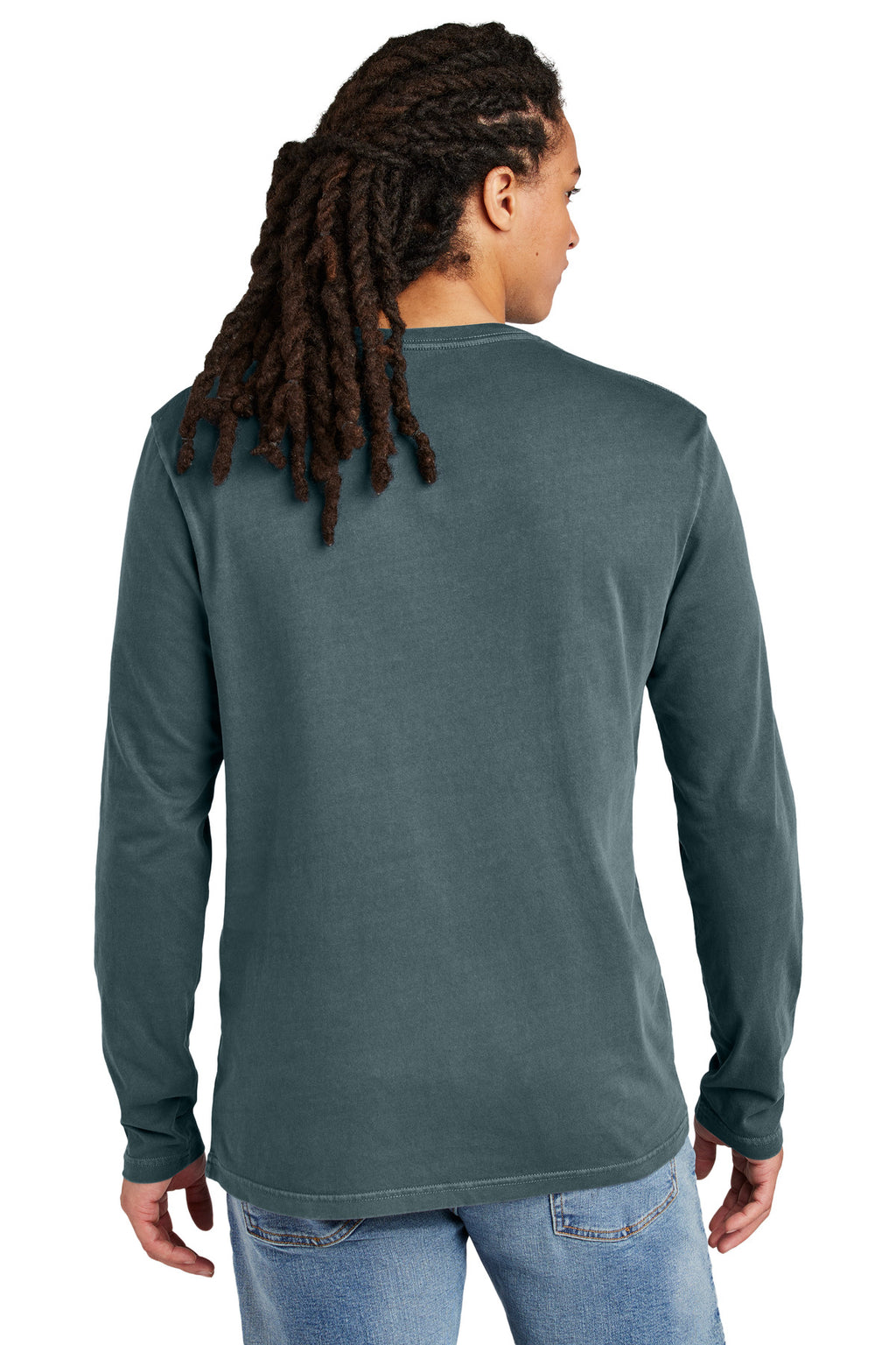 District Wash Long Sleeve Tee DT2103 - Deep Steel Blue - back