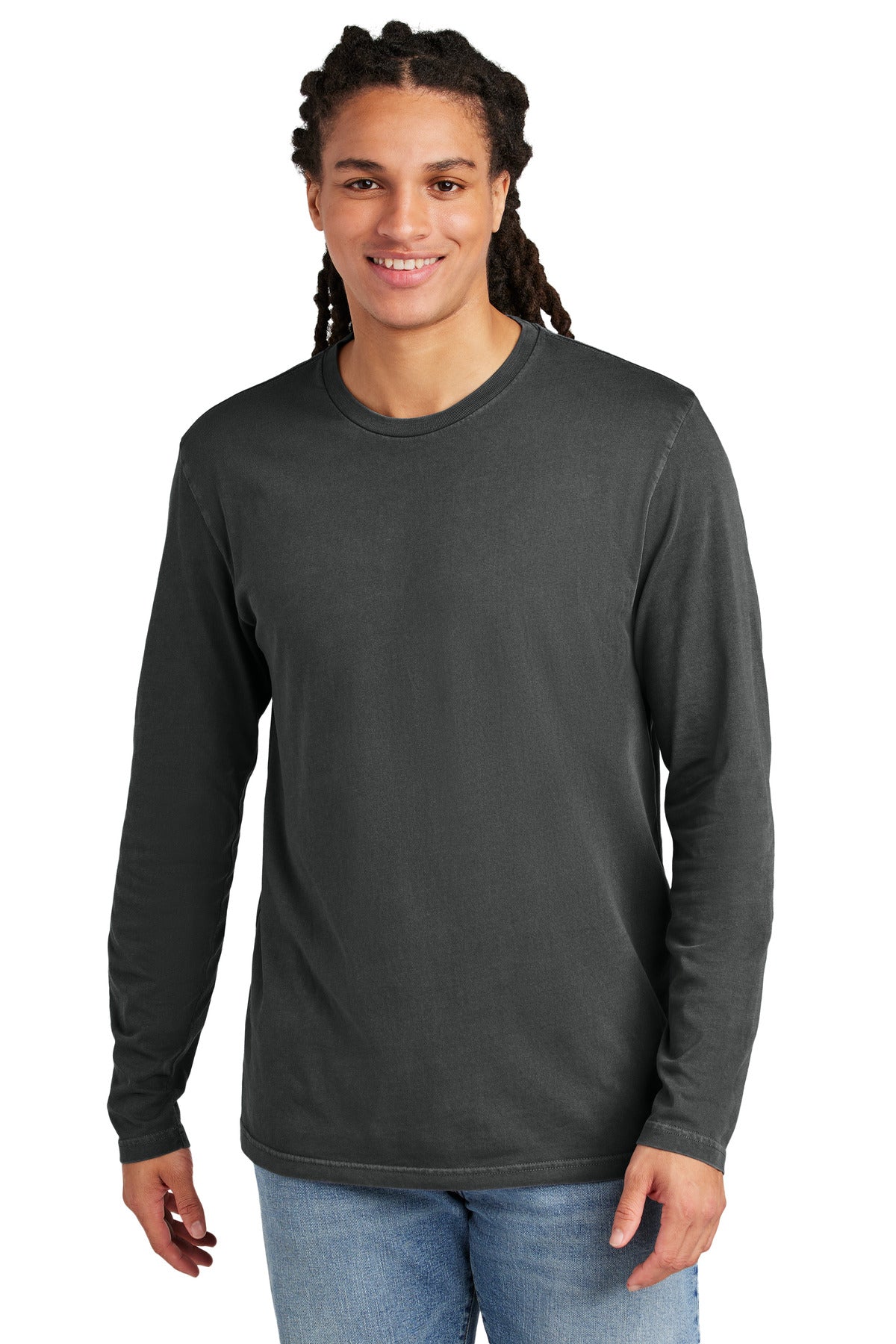 District Wash Long Sleeve Tee DT2103 - Graphite - front