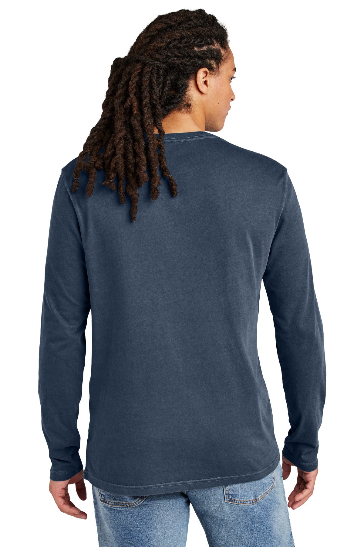 District Wash Long Sleeve Tee DT2103 - True Navy - back