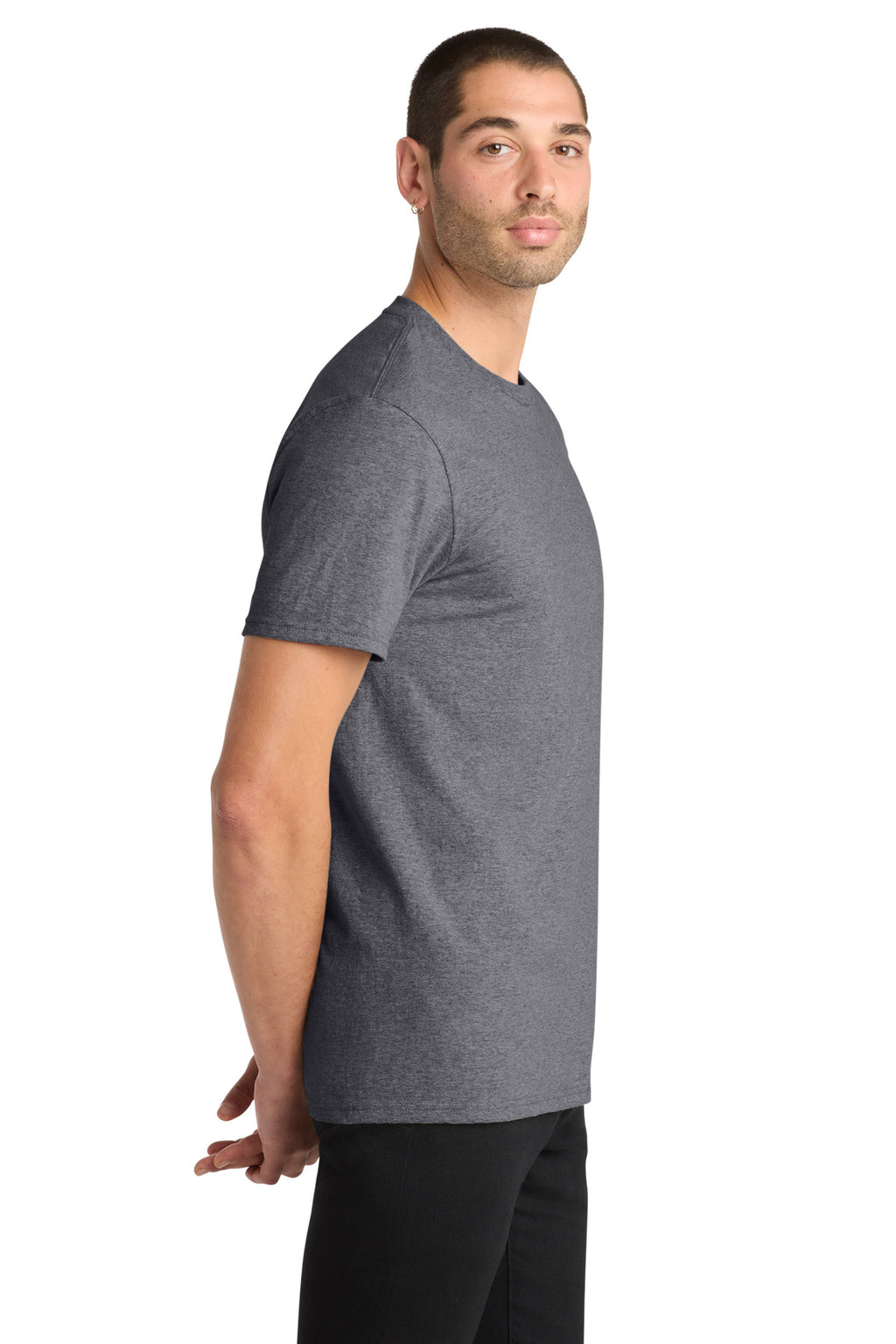 District The Concert Tee DT5000 - Heathered Charcoal - side