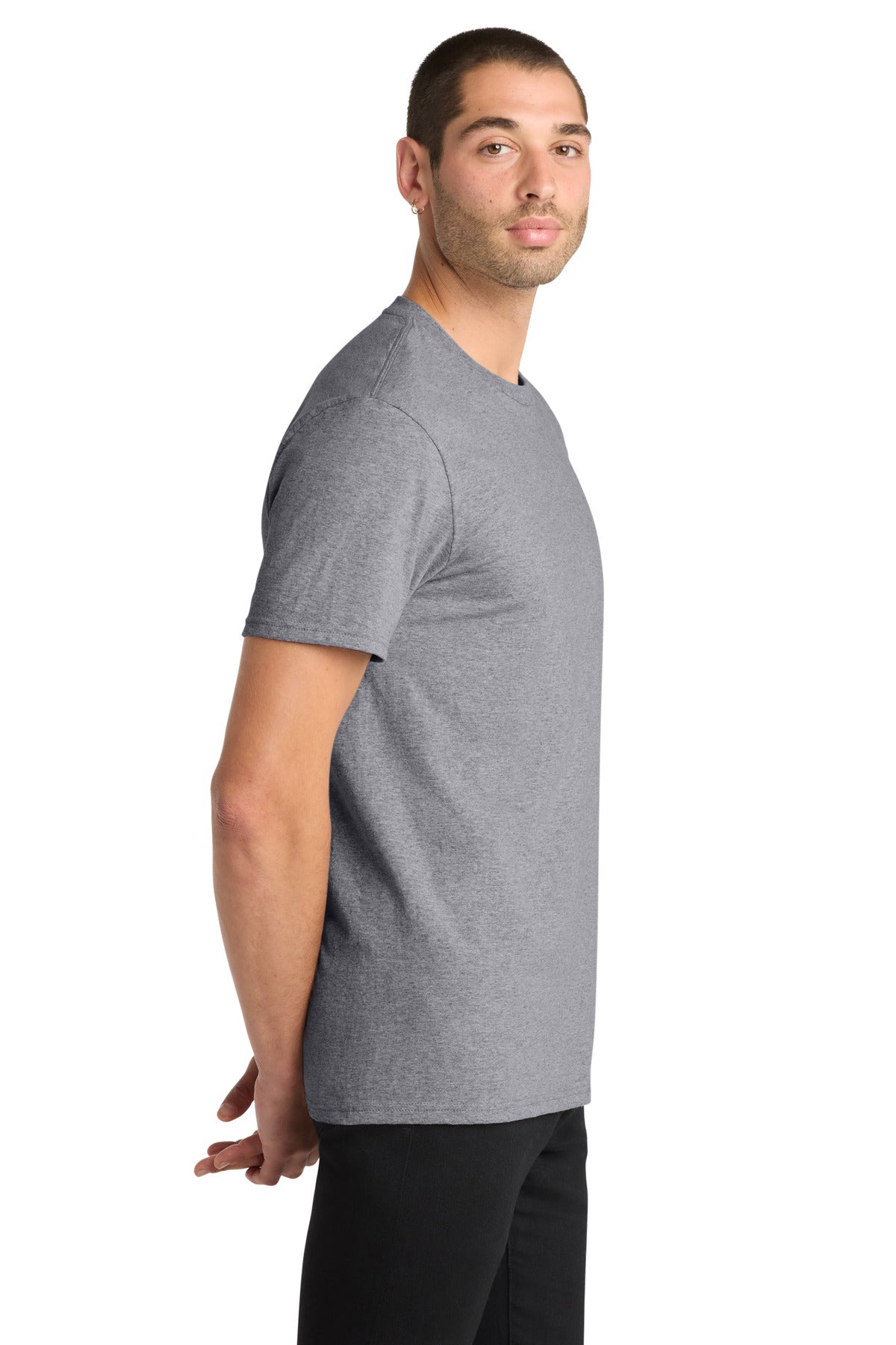 District The Concert Tee DT5000 - Heather Grey - side