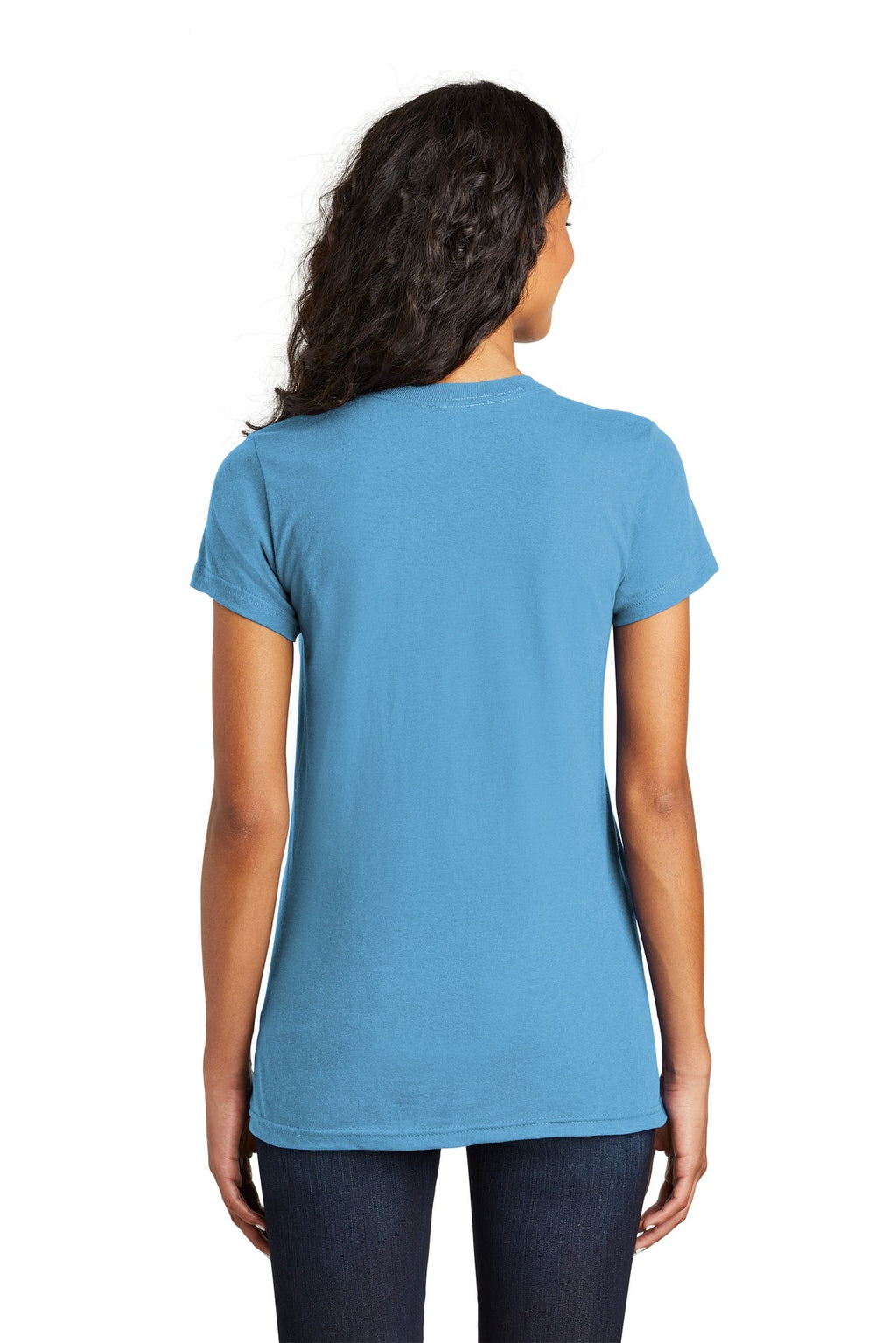 District Women's Fitted The Concert Tee DT5001 - Aquatic Blue - back