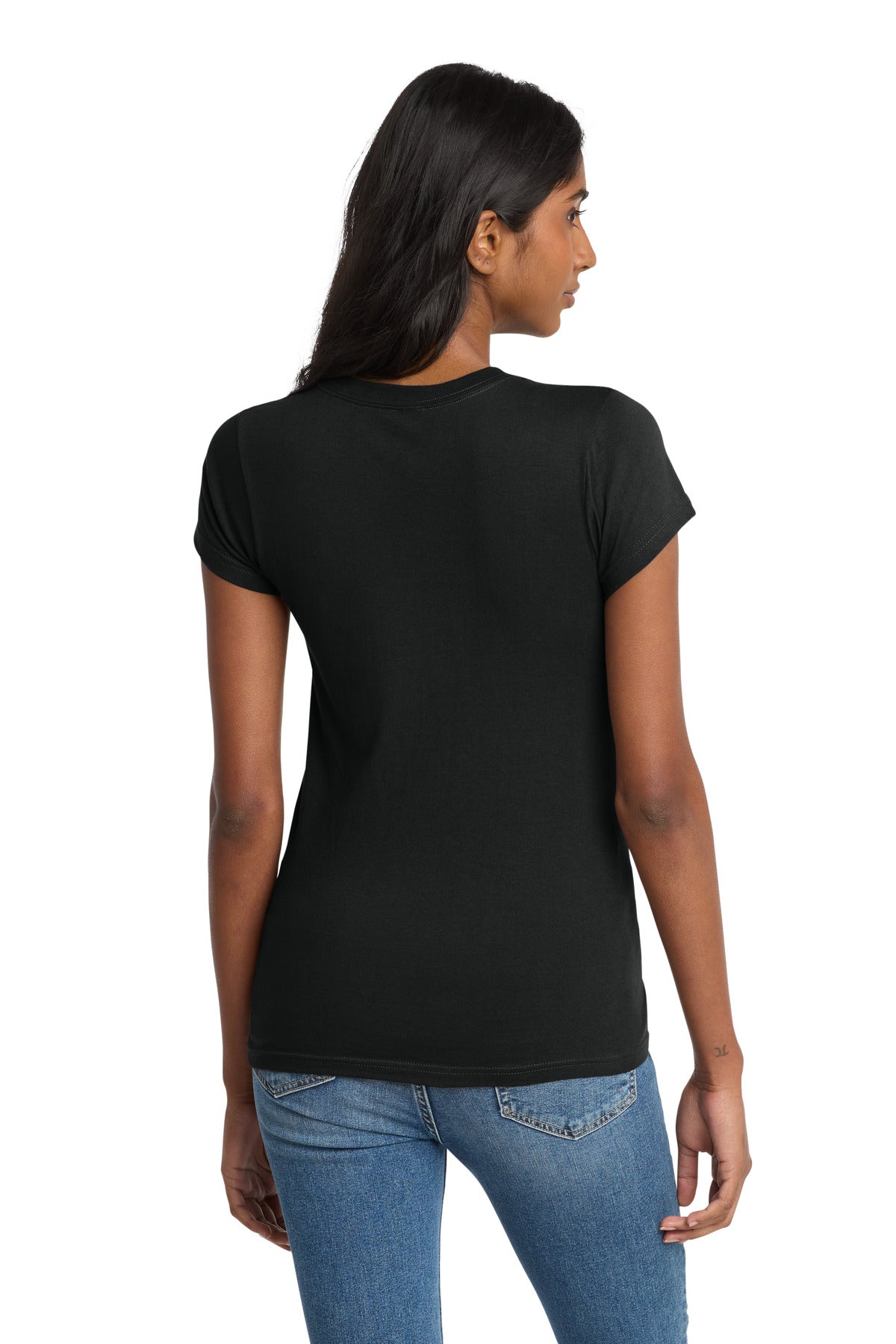 District Women's Fitted The Concert Tee DT5001 - Black - back