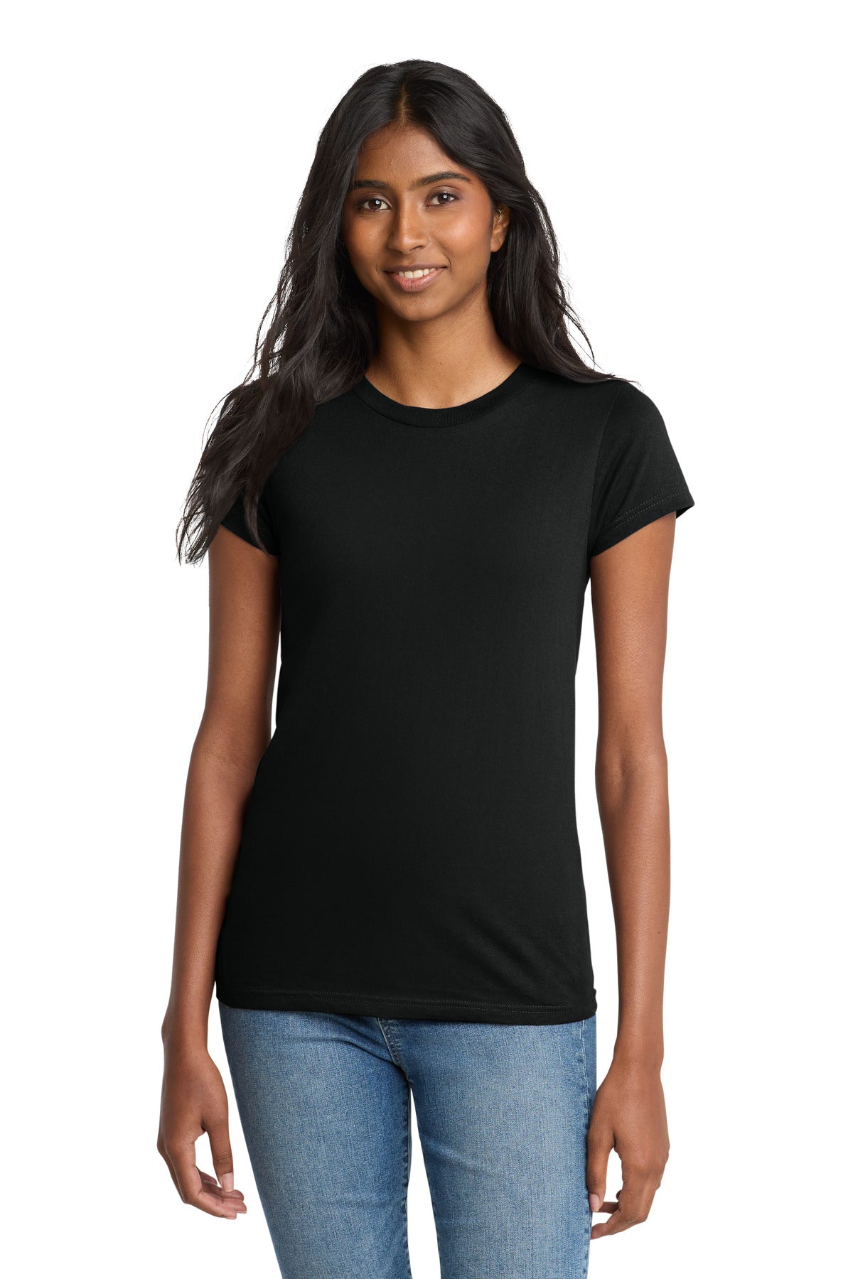 District Women's Fitted The Concert Tee DT5001 - Black - front