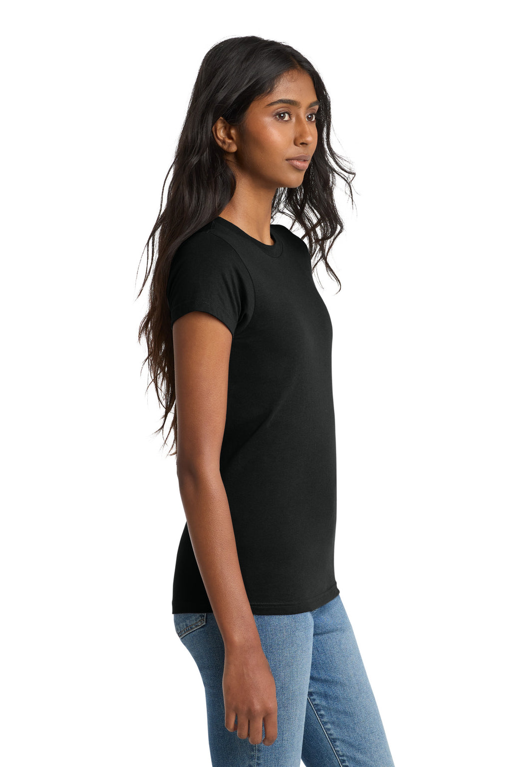 District Women's Fitted The Concert Tee DT5001 - Black - side
