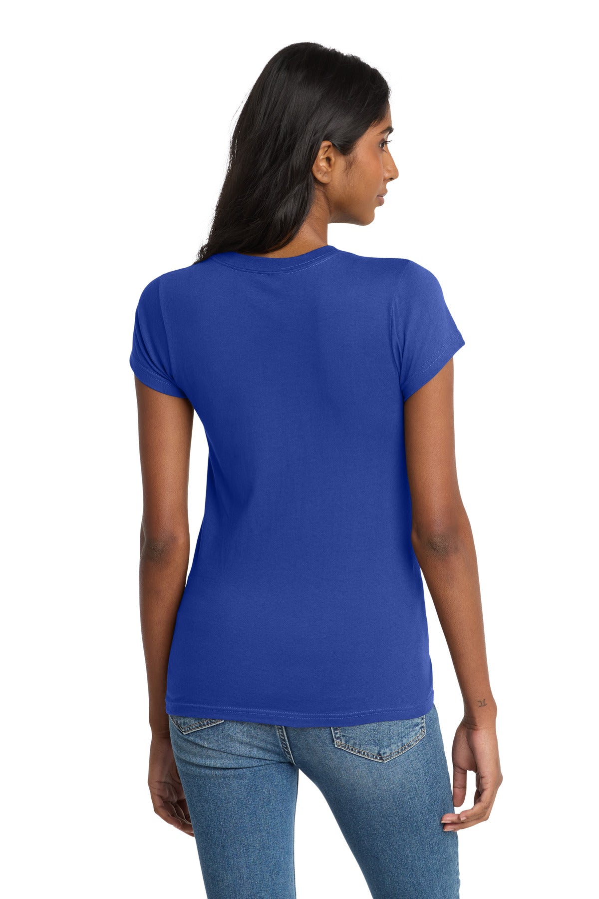 District Women's Fitted The Concert Tee DT5001 - Deep Royal - back