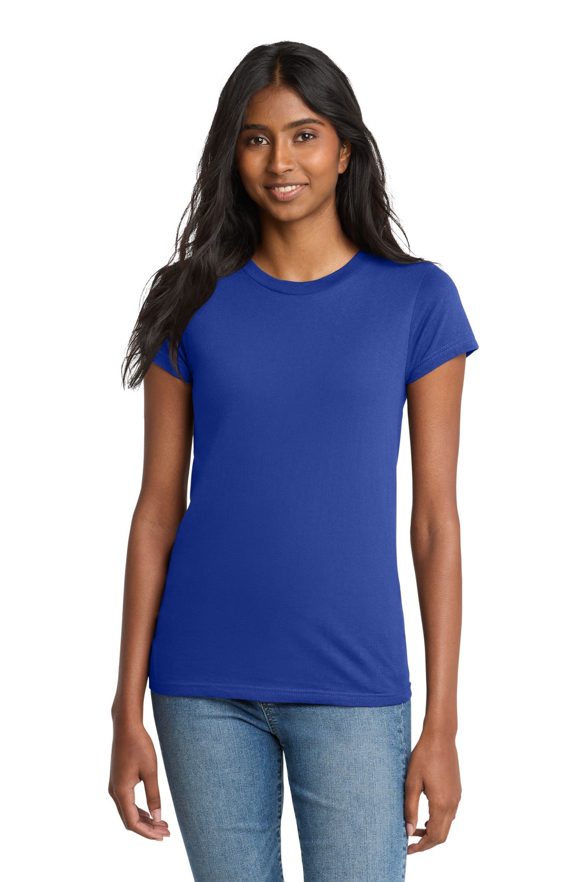 District Women's Fitted The Concert Tee DT5001 - Deep Royal - front