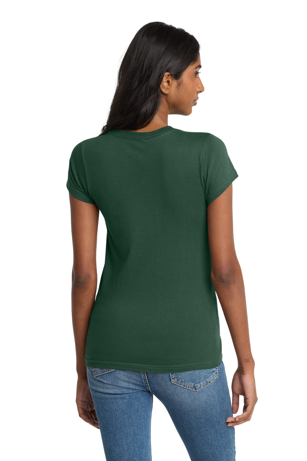 District Women's Fitted The Concert Tee DT5001 - Forest Green - back