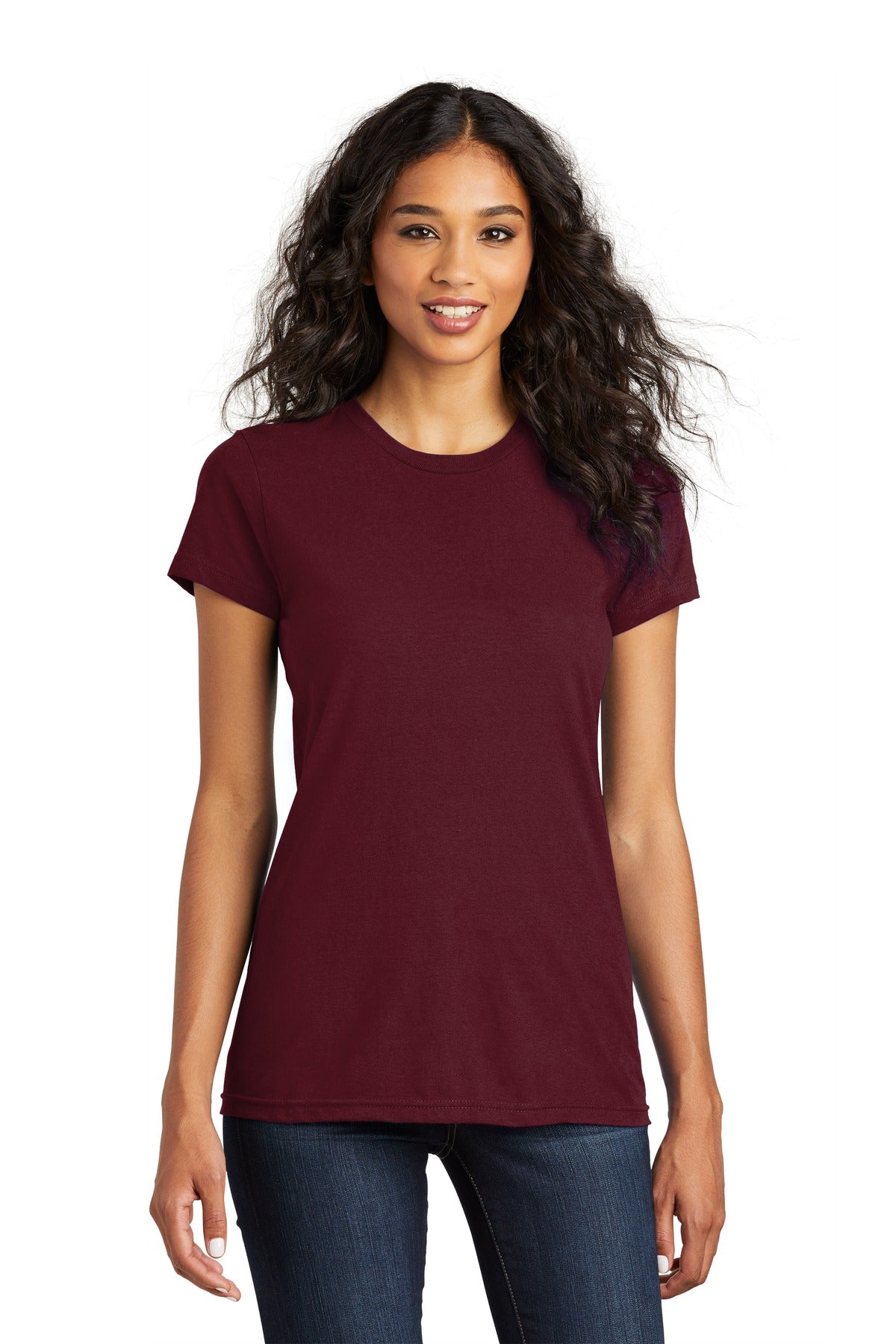 District Women's Fitted The Concert Tee DT5001 - Maroon - front