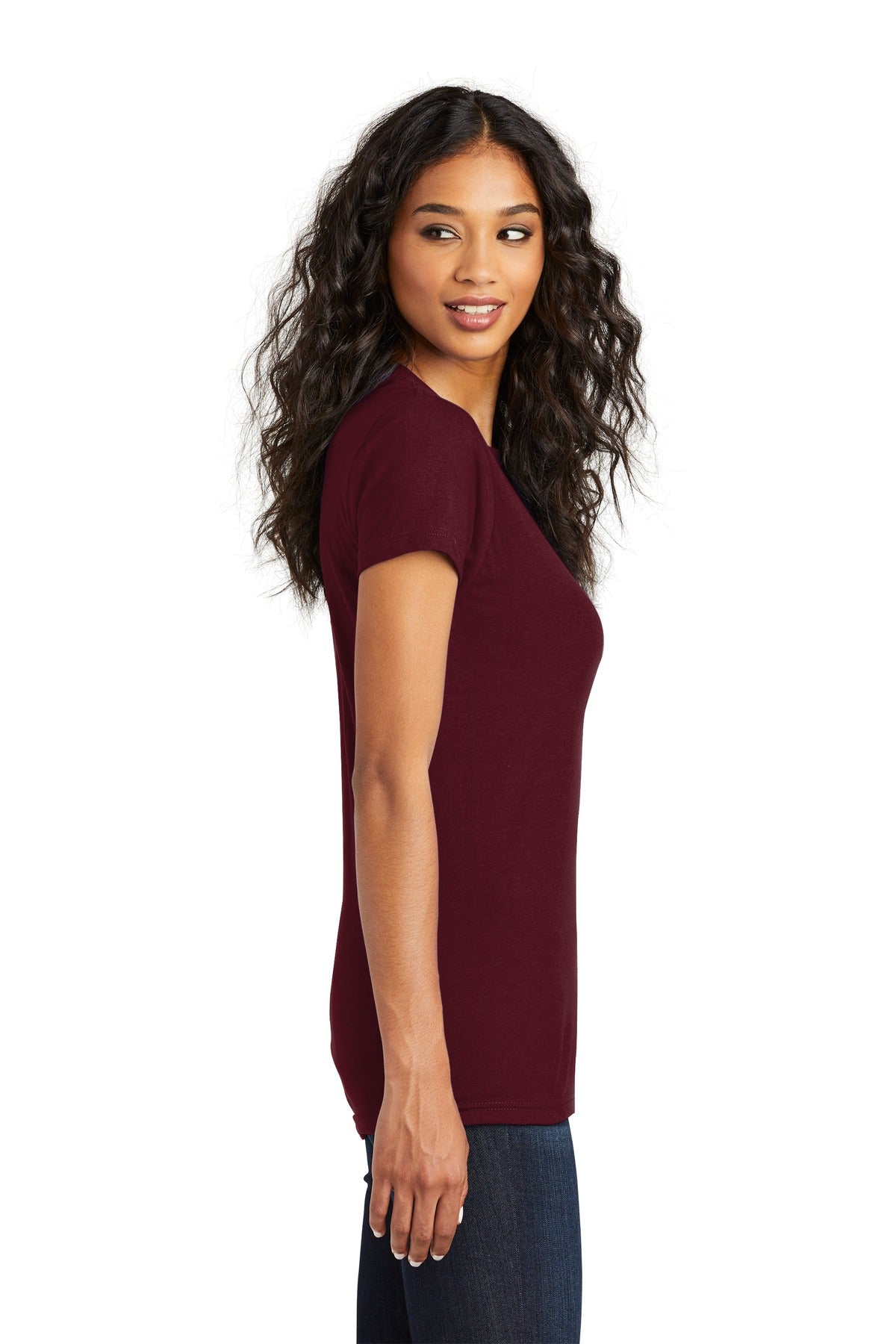 District Women's Fitted The Concert Tee DT5001 - Maroon - side