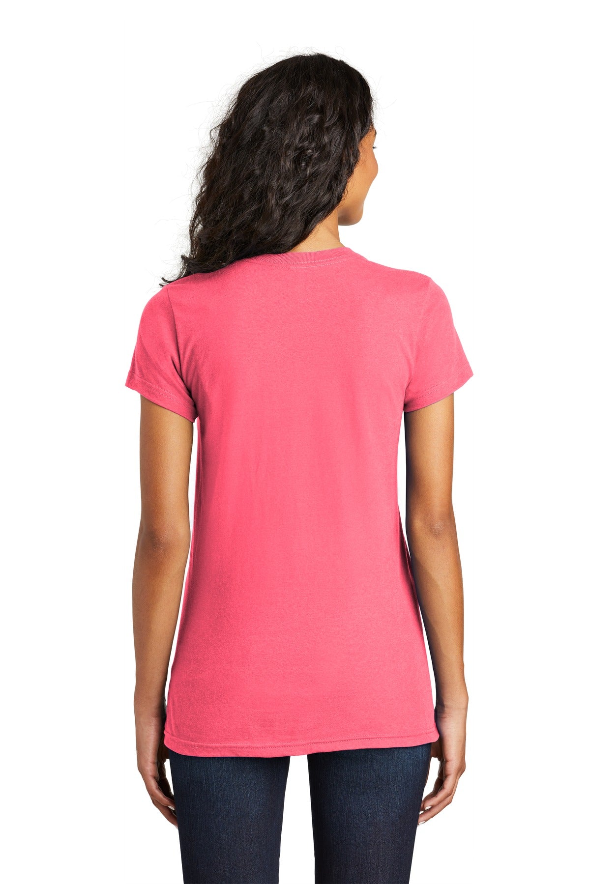 District Women's Fitted The Concert Tee DT5001 - Neon Pink - back