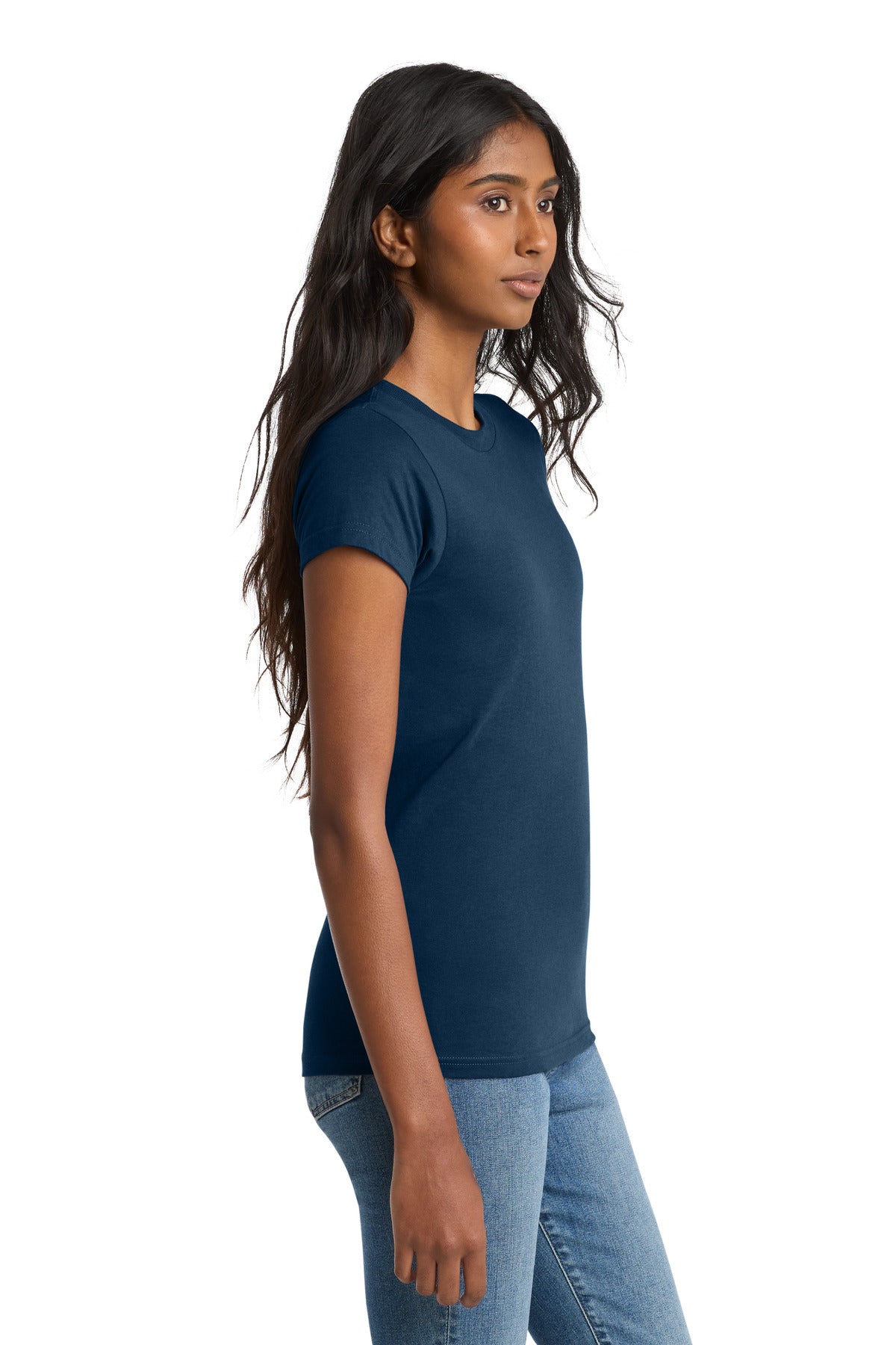 District Women's Fitted The Concert Tee DT5001 - New Navy - side