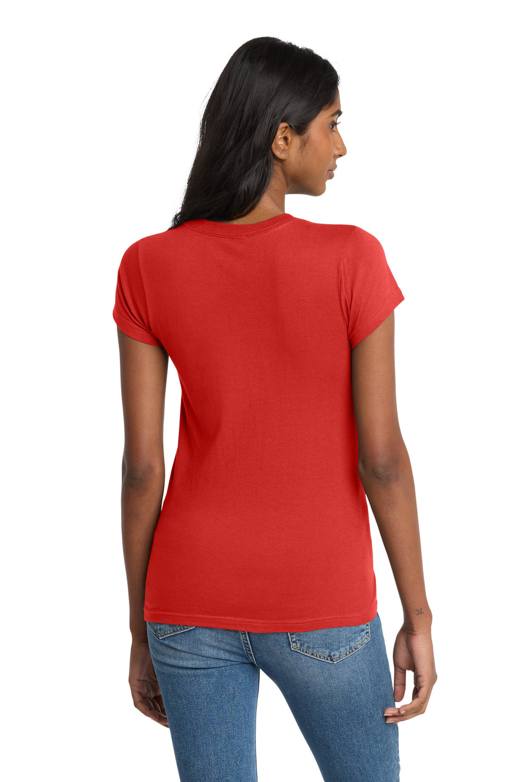District Women's Fitted The Concert Tee DT5001 - New Red - back