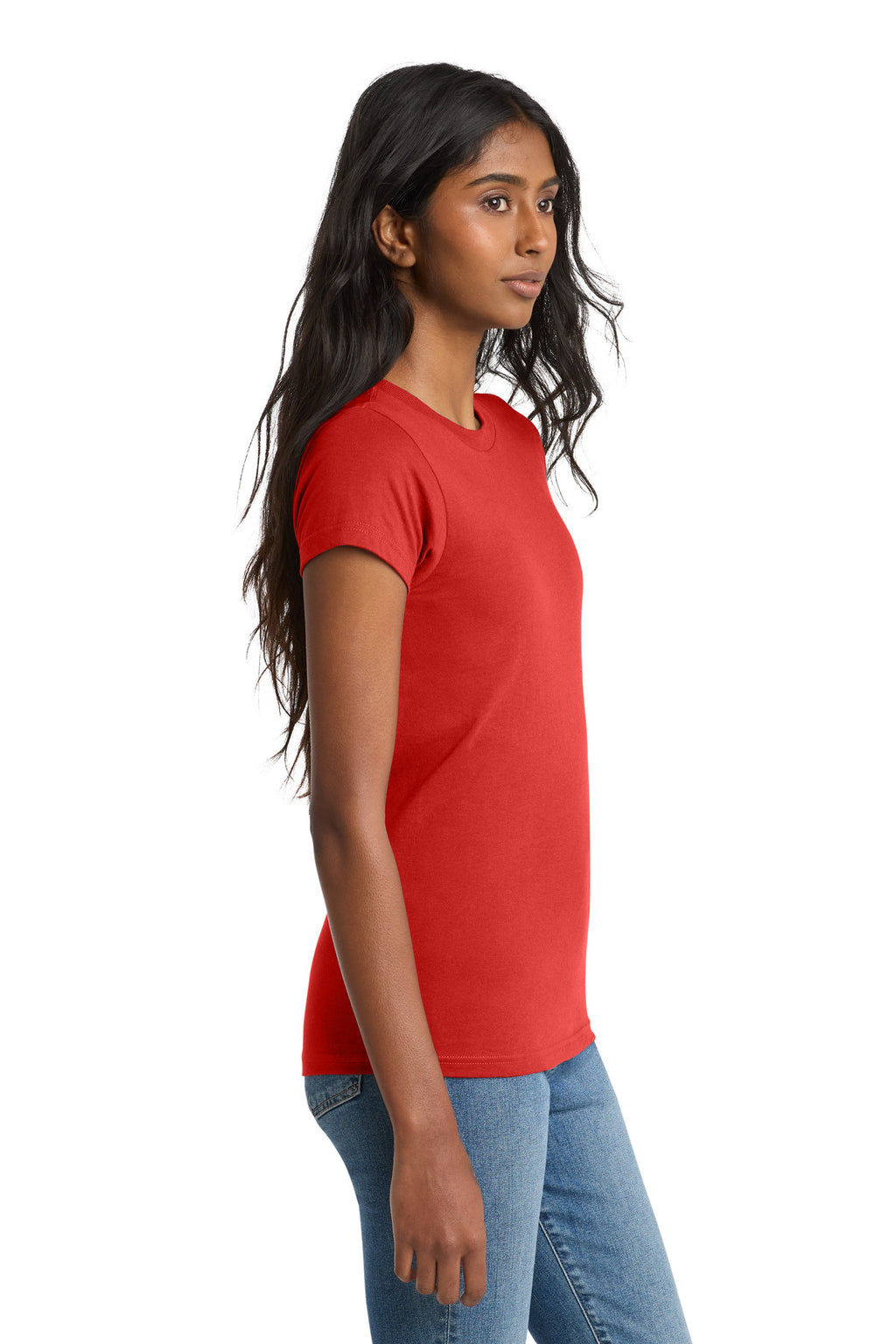 District Women's Fitted The Concert Tee DT5001 - New Red - side