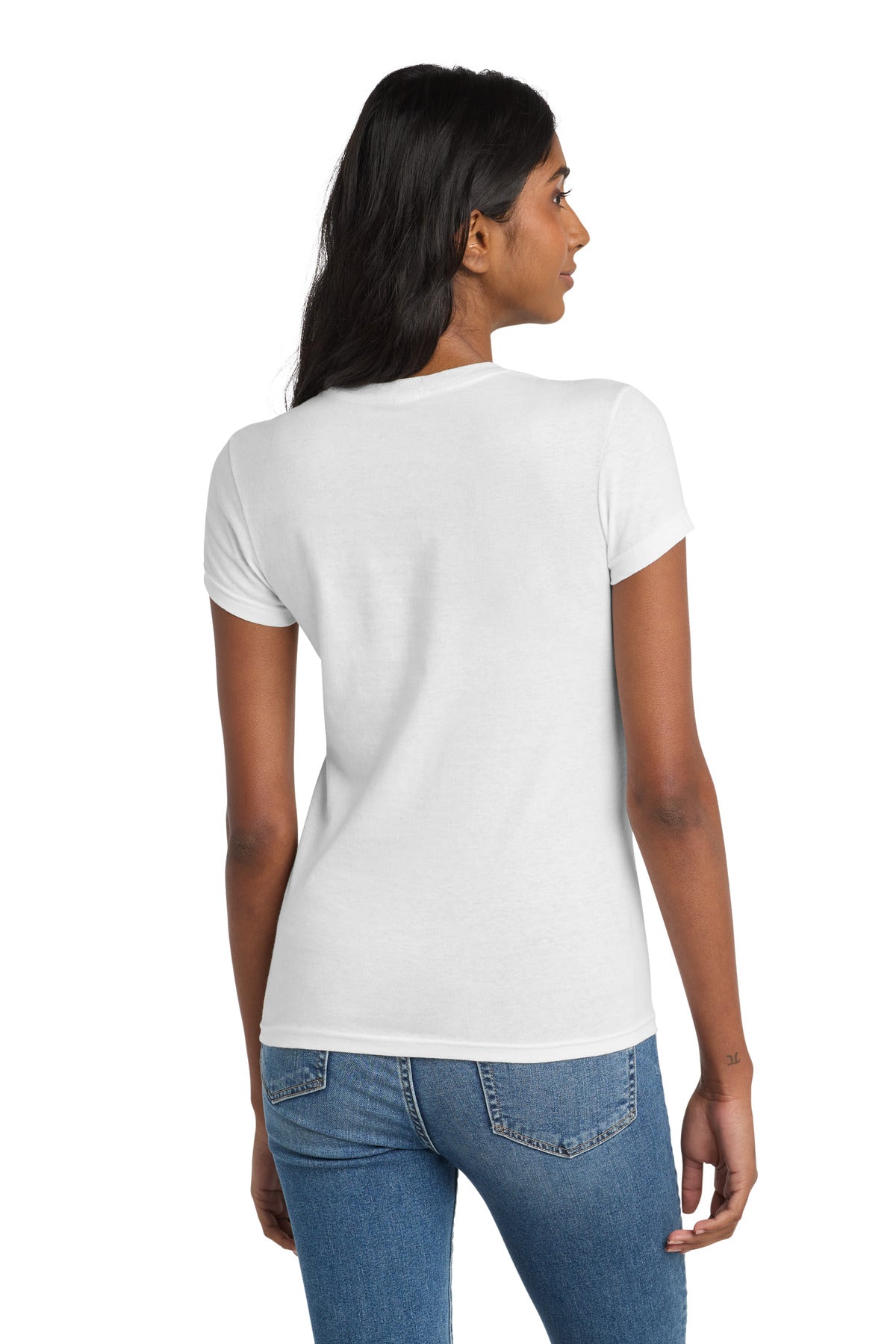 District Women's Fitted The Concert Tee DT5001 - White - back