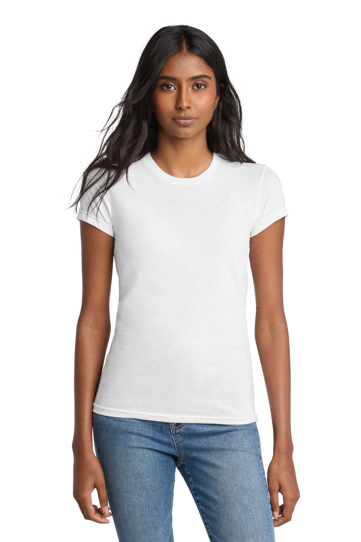 District Women's Fitted The Concert Tee DT5001 - White - front