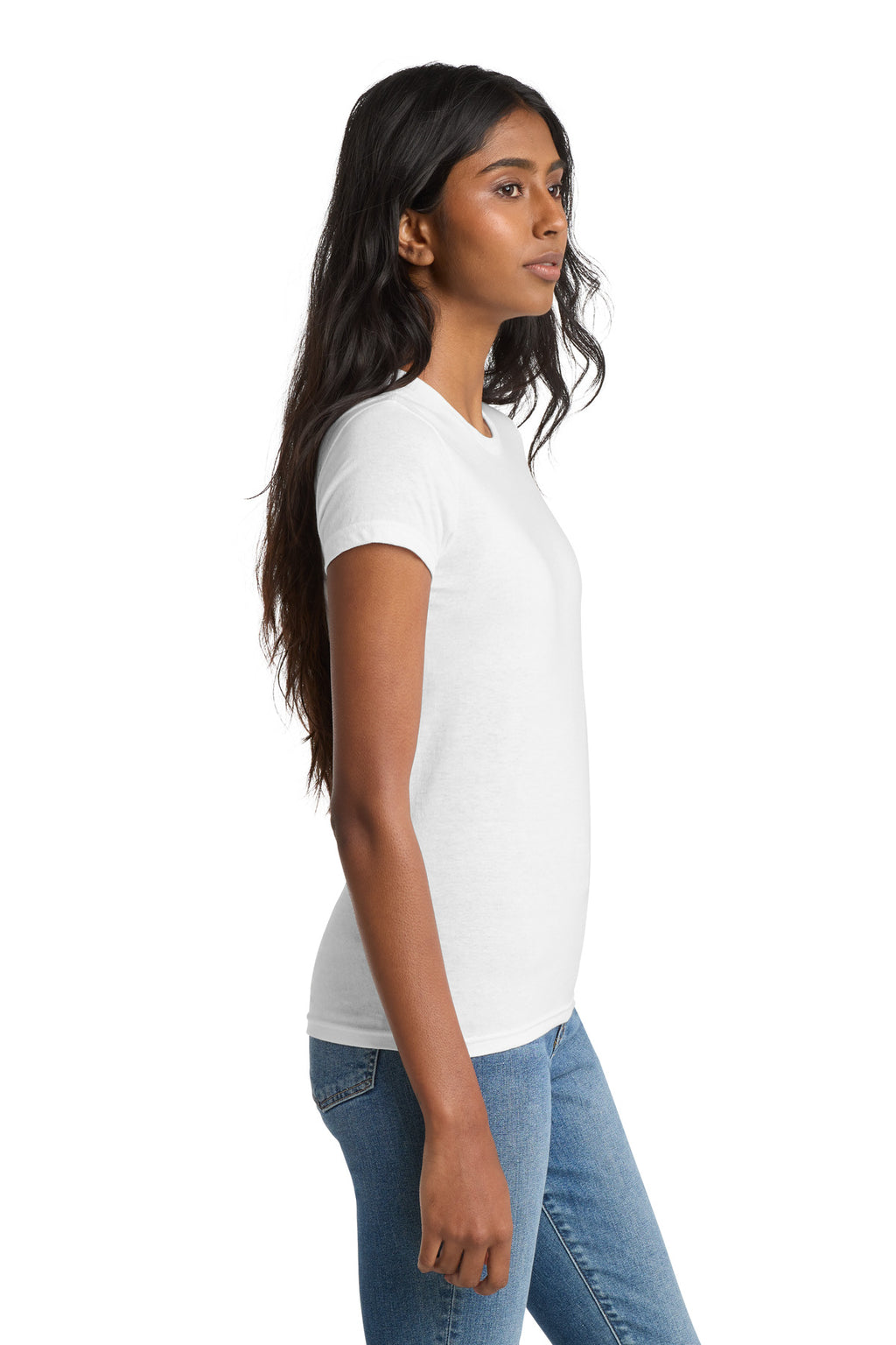 District Women's Fitted The Concert Tee DT5001 - White - side