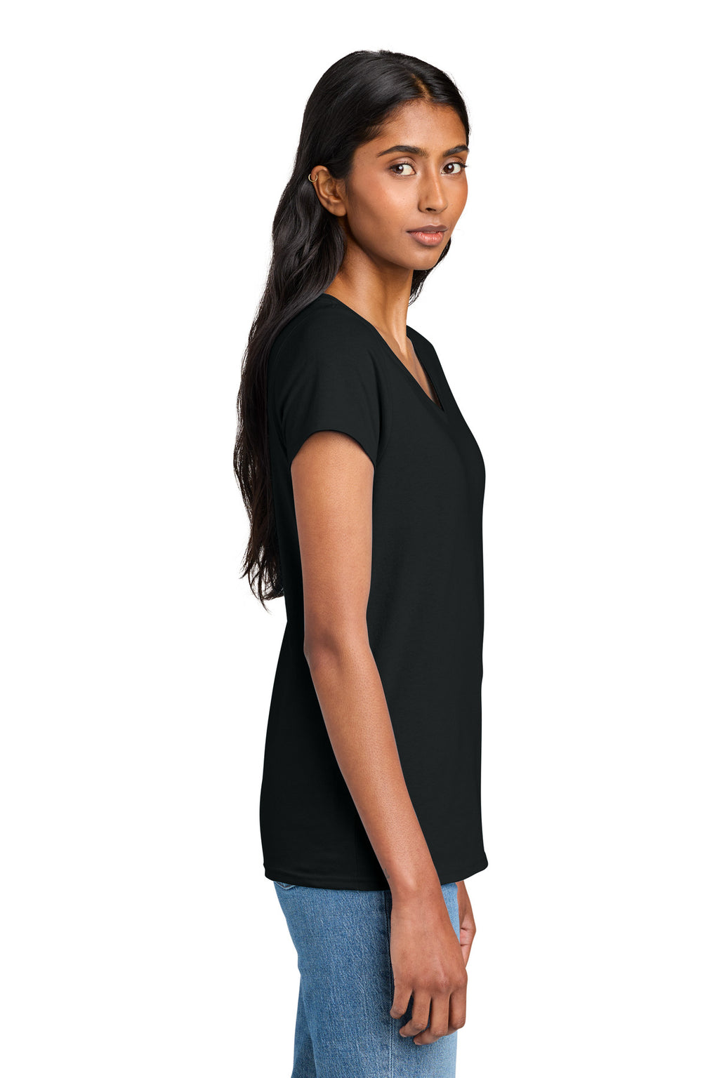 District Women's The Concert Tee V-Neck DT5002 - Black - side
