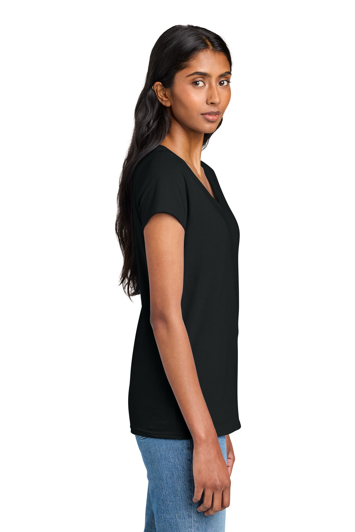 District Women's The Concert Tee V-Neck DT5002 - Black - side