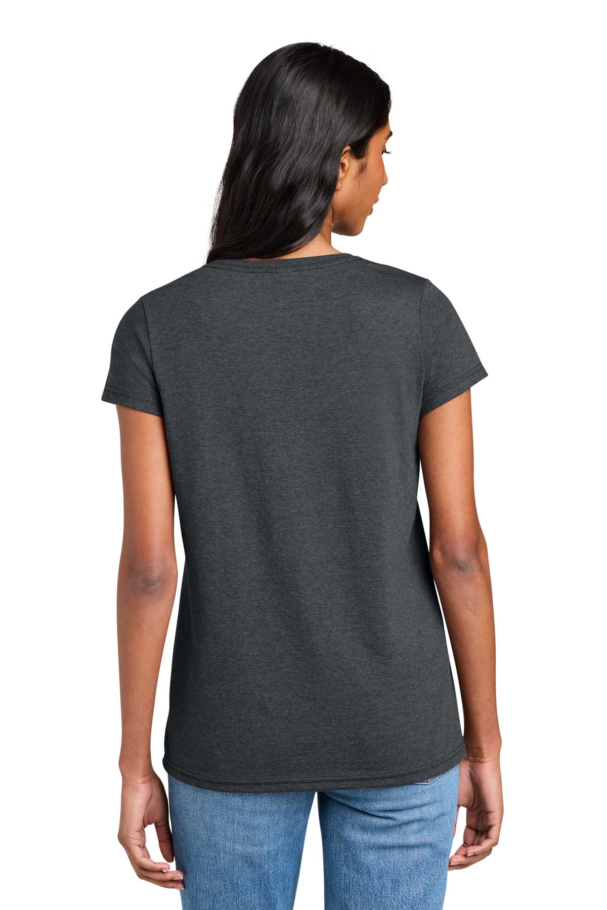 District Women's The Concert Tee V-Neck DT5002 - Heathered Charcoal - back