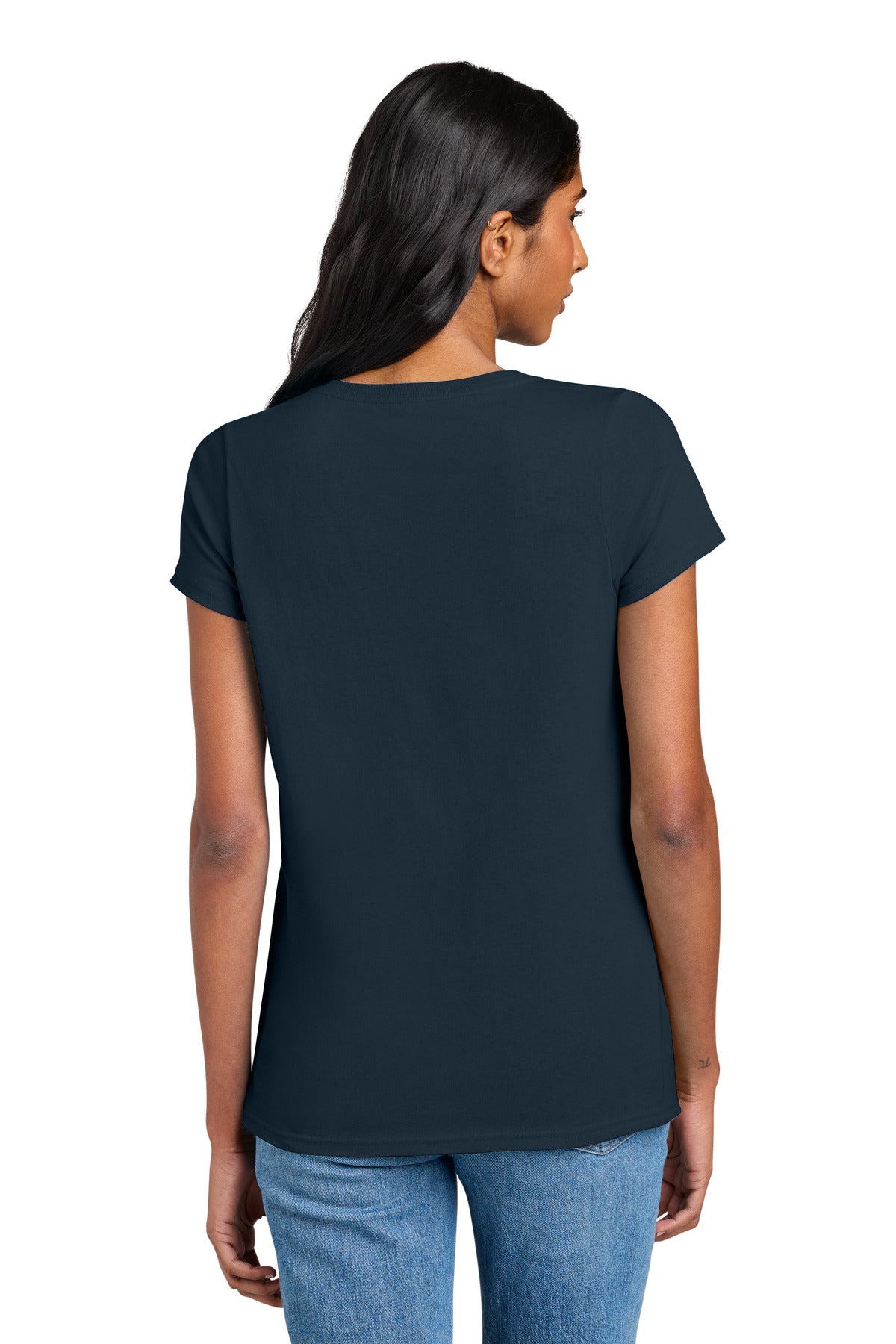 District Women's The Concert Tee V-Neck DT5002 - New Navy - back