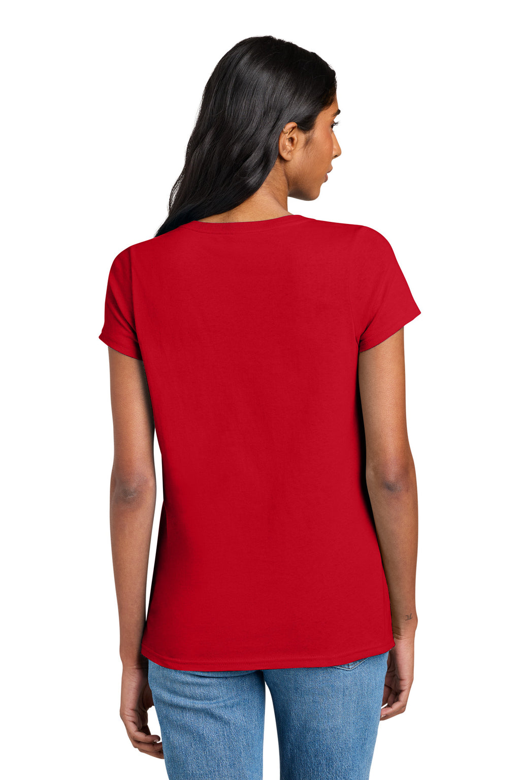 District Women's The Concert Tee V-Neck DT5002 - New Red - back