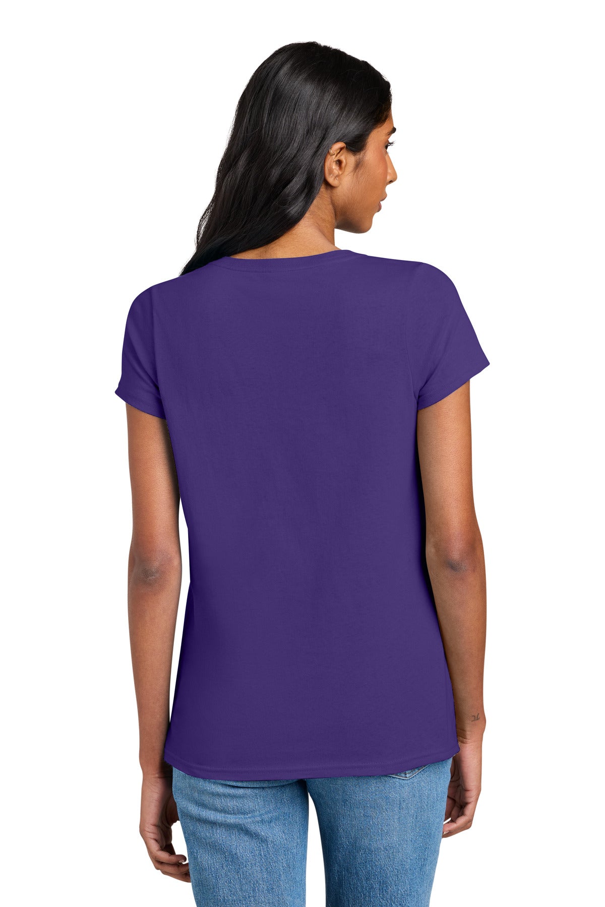 District Women's The Concert Tee V-Neck DT5002 - Purple - back