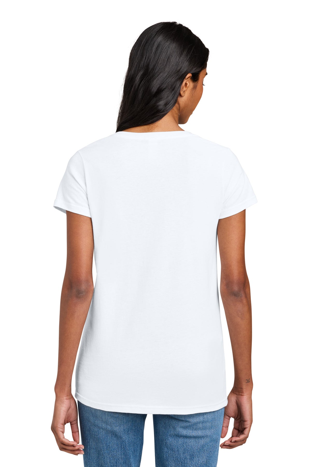 District Women's The Concert Tee V-Neck DT5002 - White - back