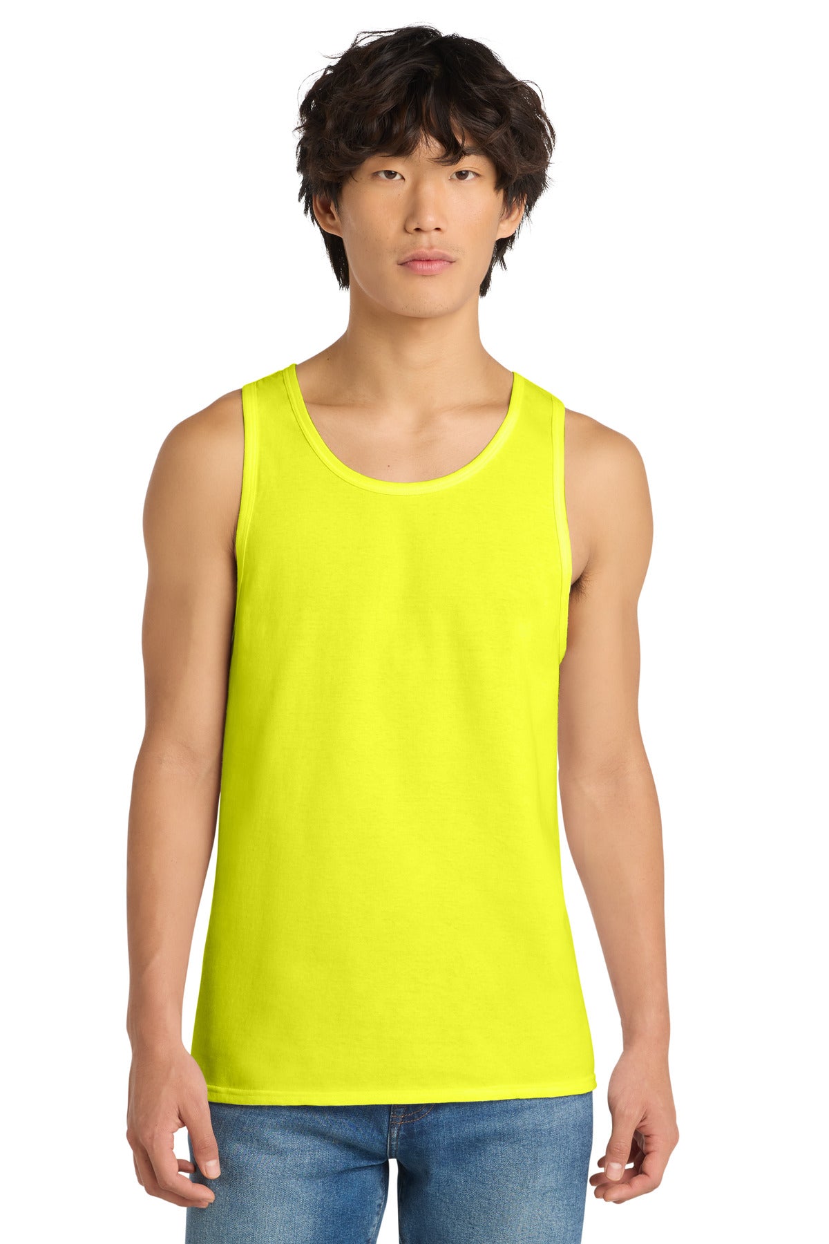 District The Concert Tank . DT5300 - Neon Yellow - front