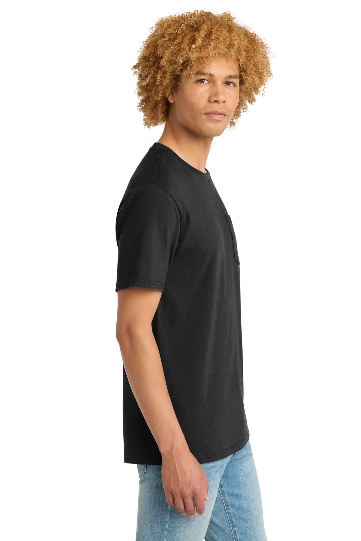 District Very Important Tee with Pocket. DT6000P - Black - side