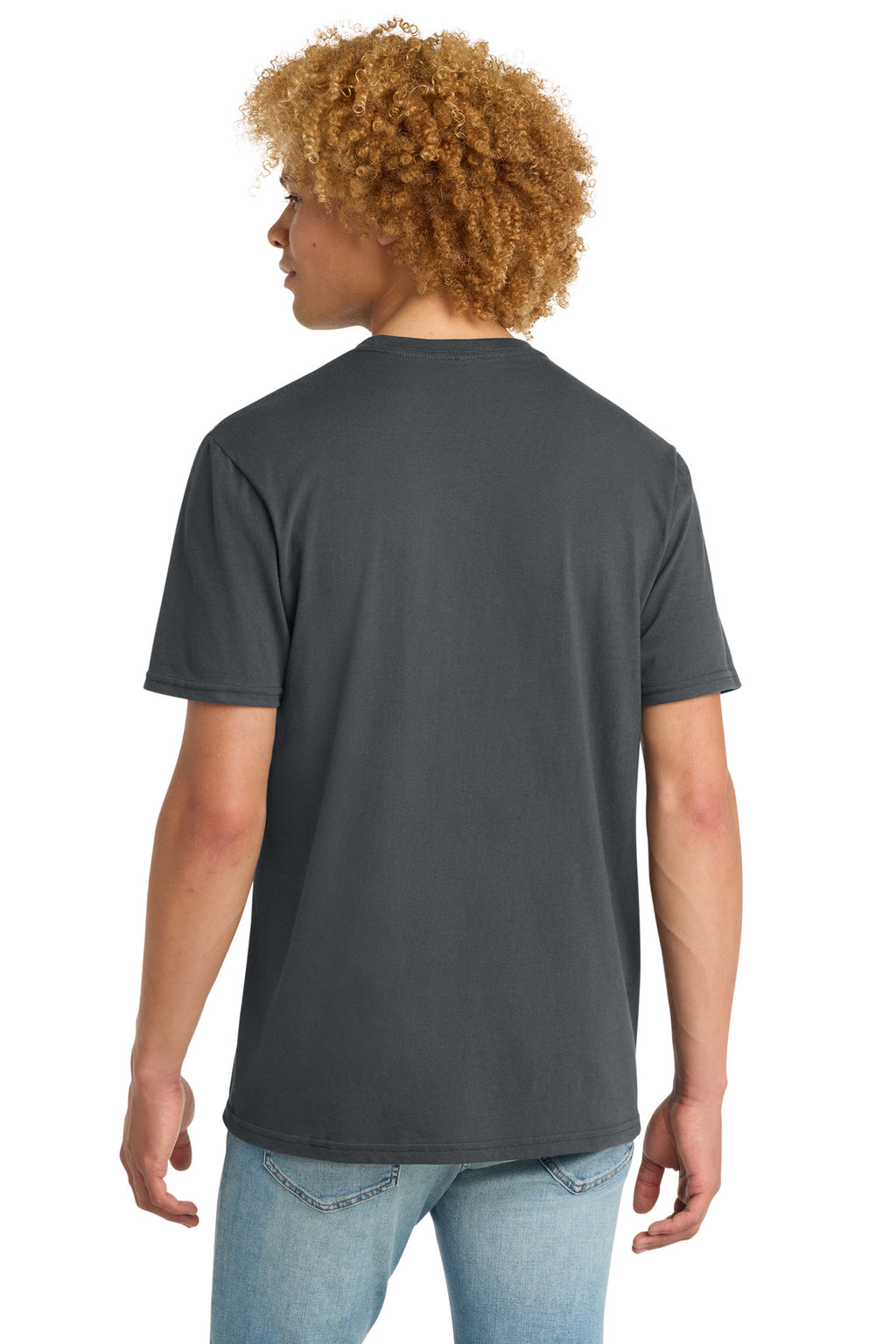 District Very Important Tee with Pocket. DT6000P - Charcoal - back