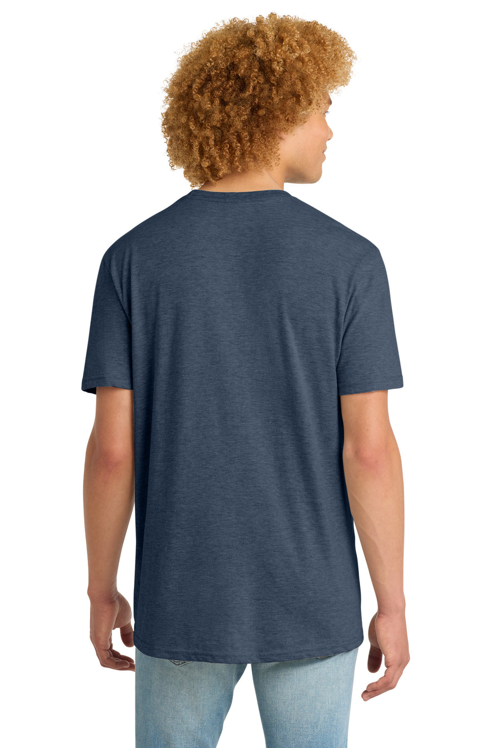 District Very Important Tee with Pocket. DT6000P - Heathered Navy - back