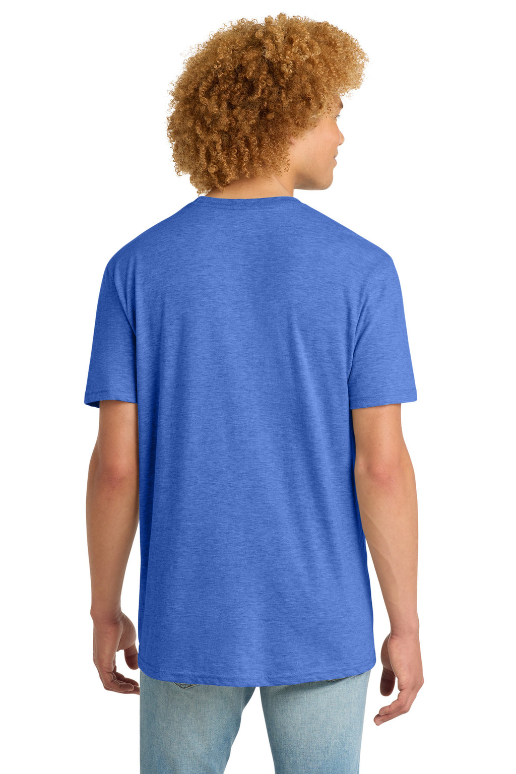 District Very Important Tee with Pocket. DT6000P - Heathered Royal - back