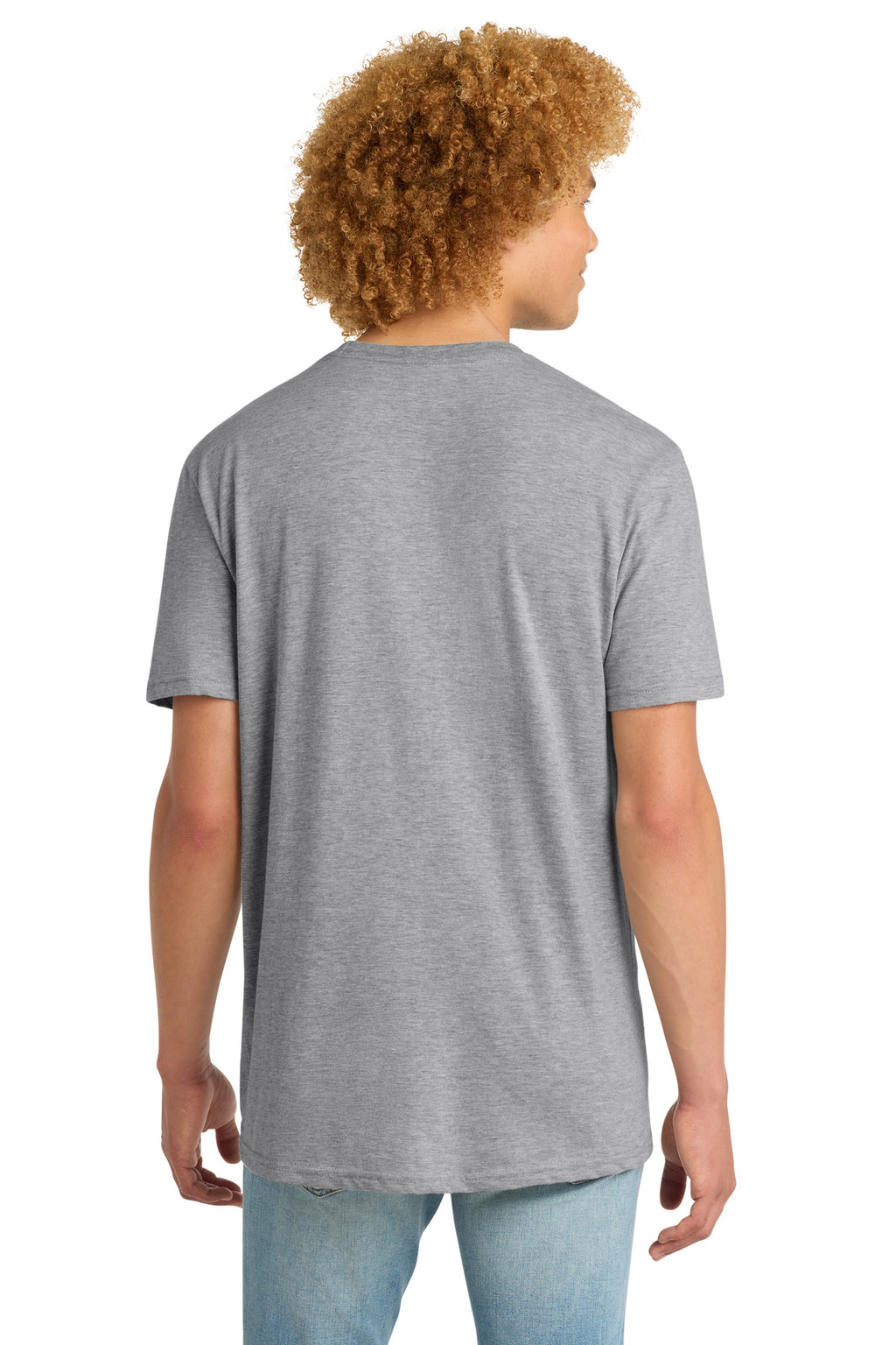 District Very Important Tee with Pocket. DT6000P - Light Heather Grey - back