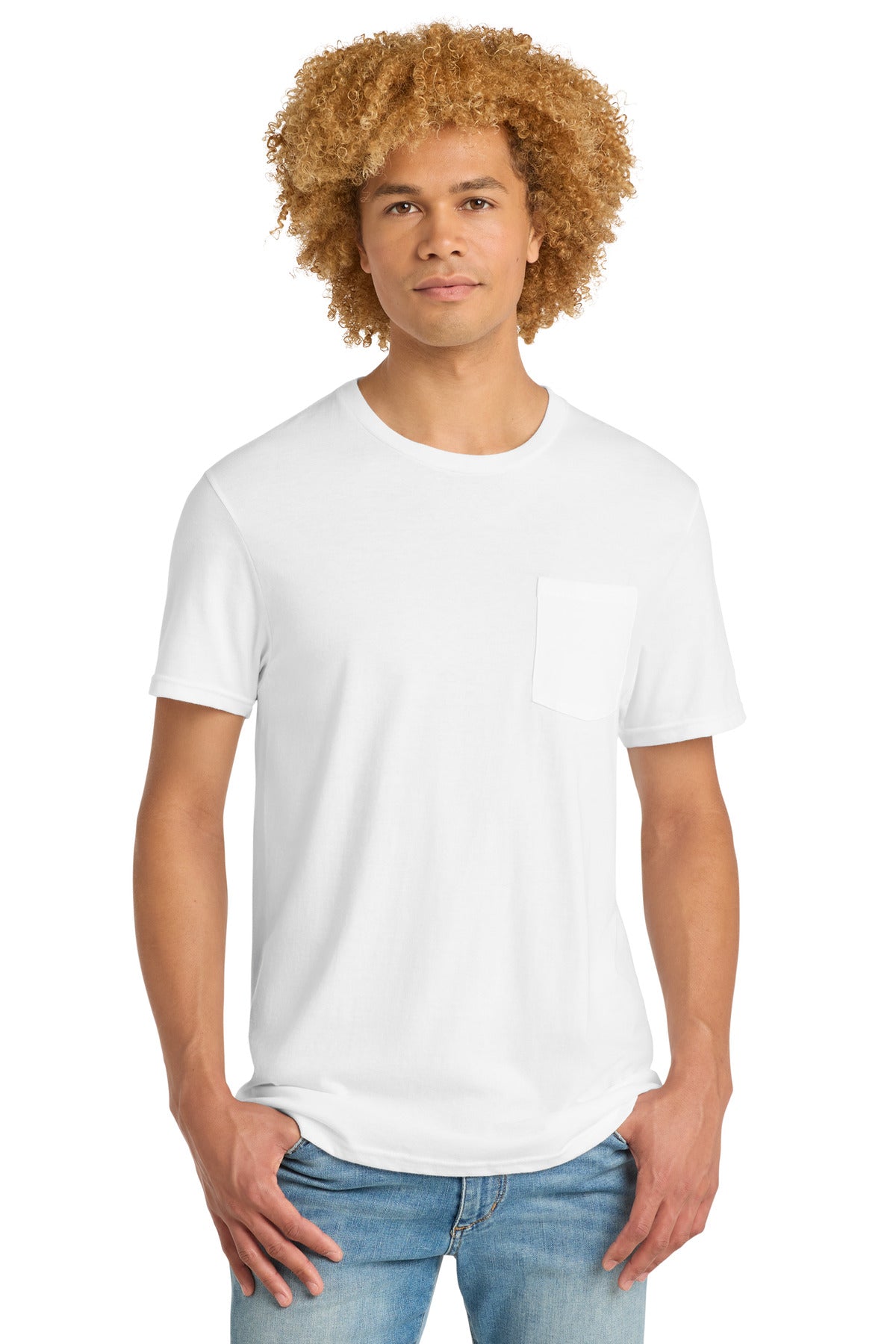 District Very Important Tee with Pocket. DT6000P - White - front