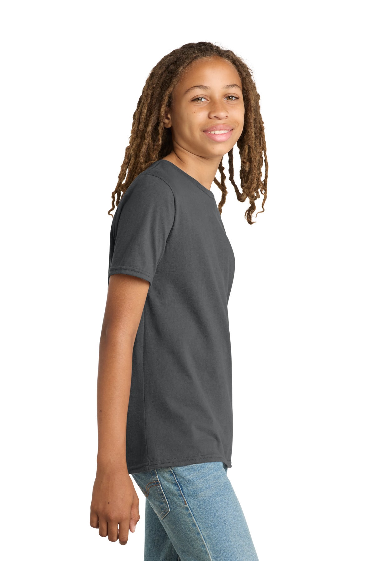 District Youth Very Important Tee . DT6000Y - Charcoal - side