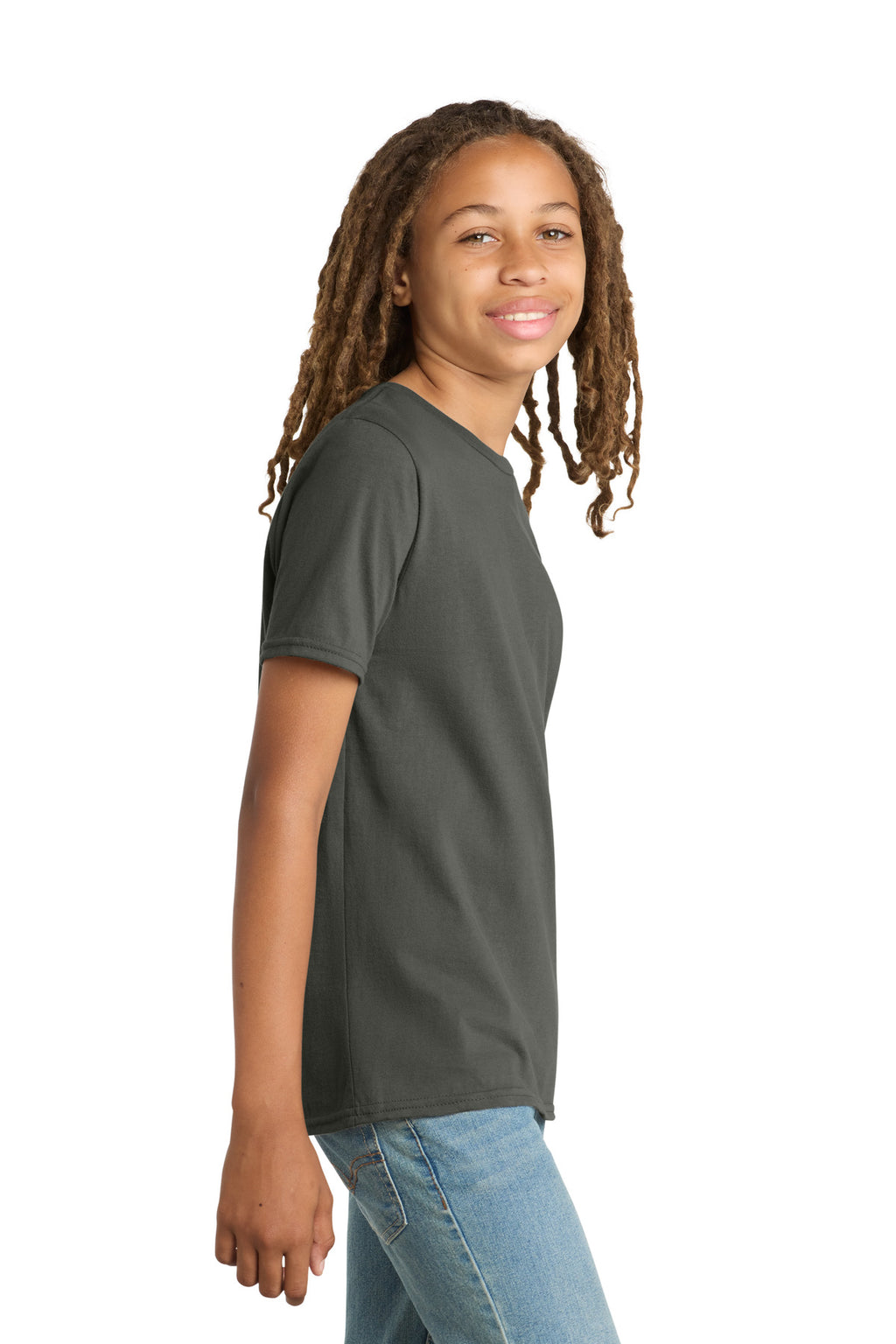 District Youth Very Important Tee . DT6000Y - Deepest Grey - side