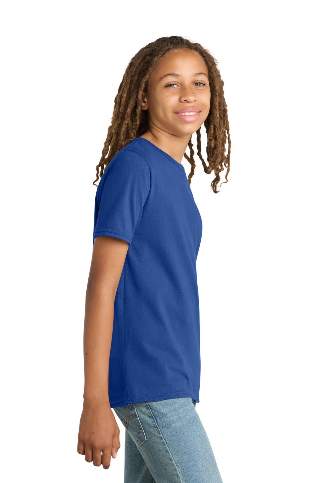 District Youth Very Important Tee . DT6000Y - Deep Royal - side