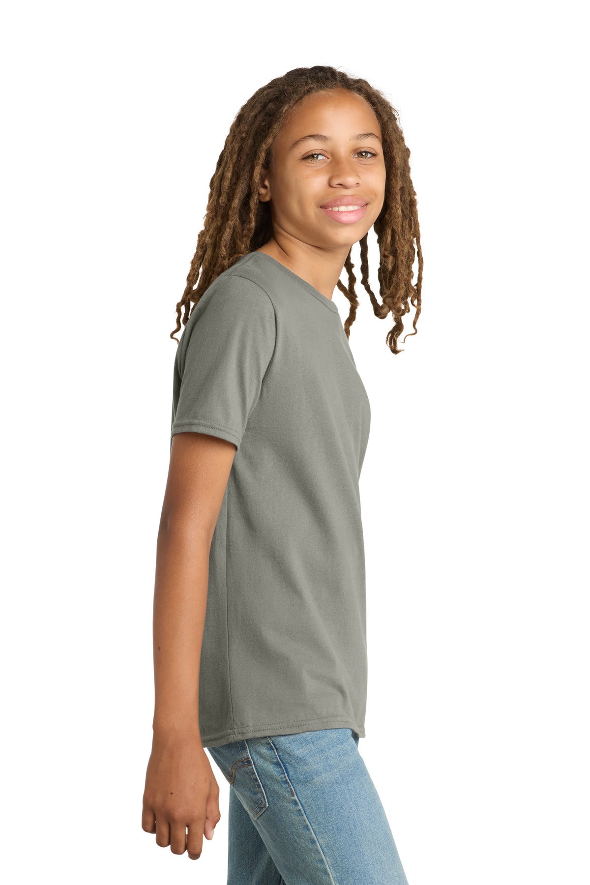District Youth Very Important Tee . DT6000Y - Deep Smoke - side