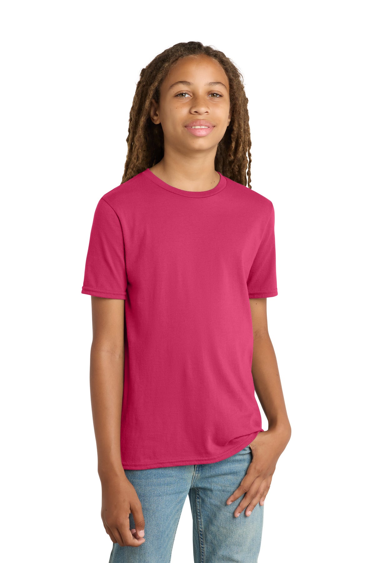 District Youth Very Important Tee . DT6000Y - Flush Pink - front