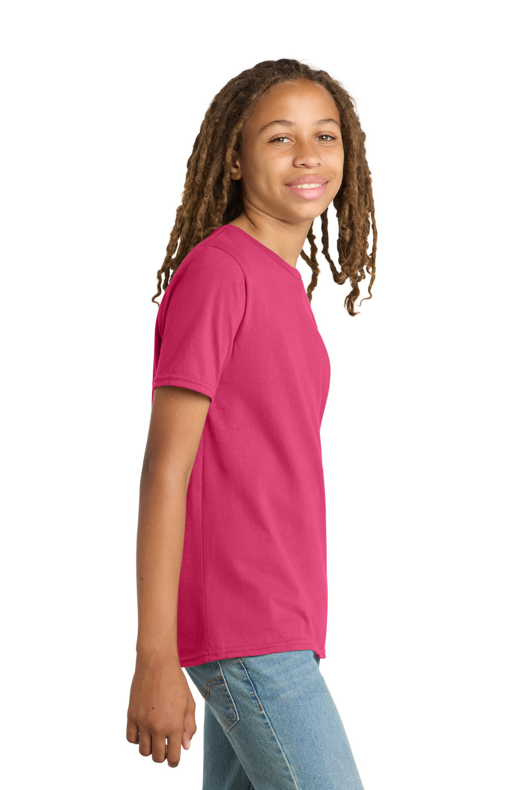 District Youth Very Important Tee . DT6000Y - Flush Pink - side