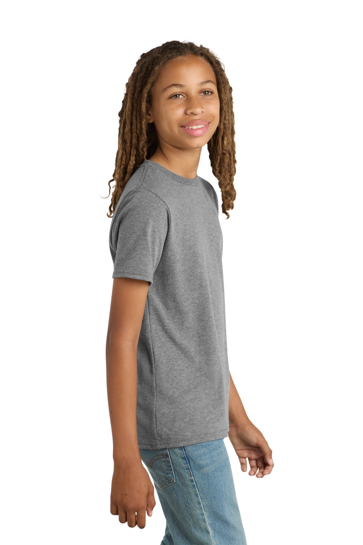 District Youth Very Important Tee . DT6000Y - Grey Frost - side