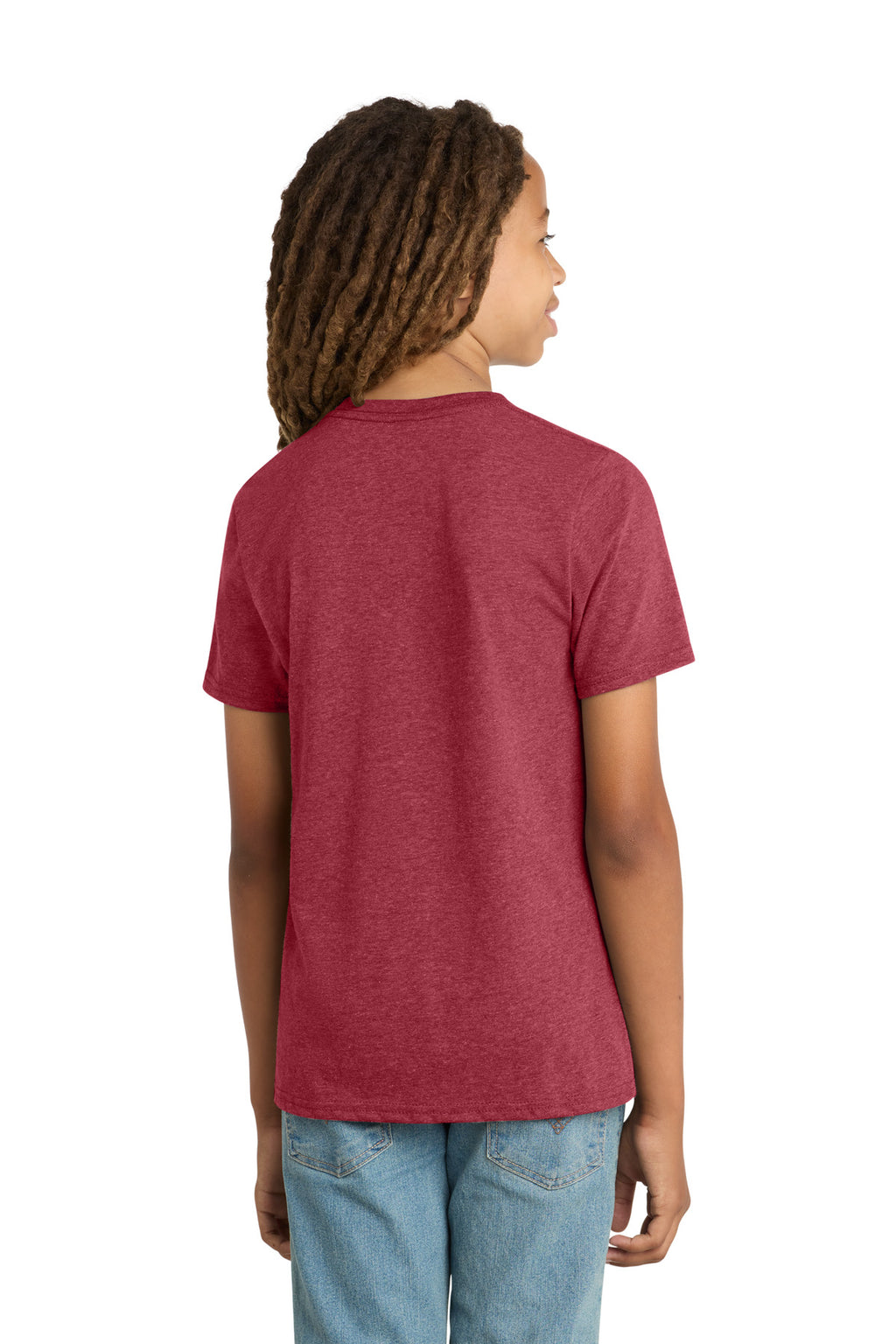 District Youth Very Important Tee . DT6000Y - Heathered Cardinal - back
